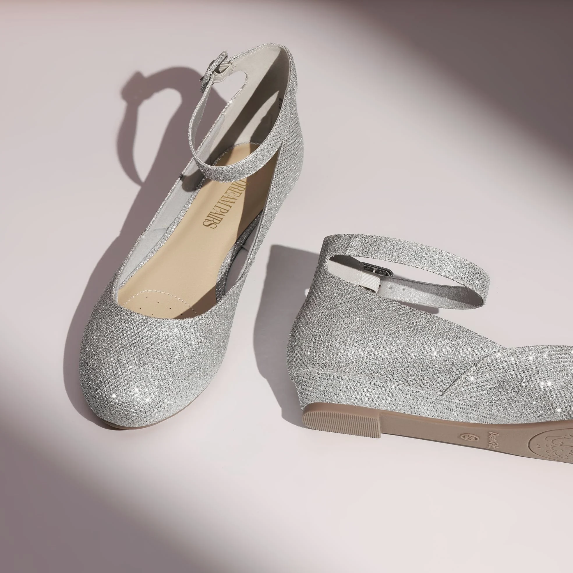 DREAM PAIRS Baleriny damskie baleriny z paskiem, baleriny damskie, eleganckie płaskie buty REVONA-E