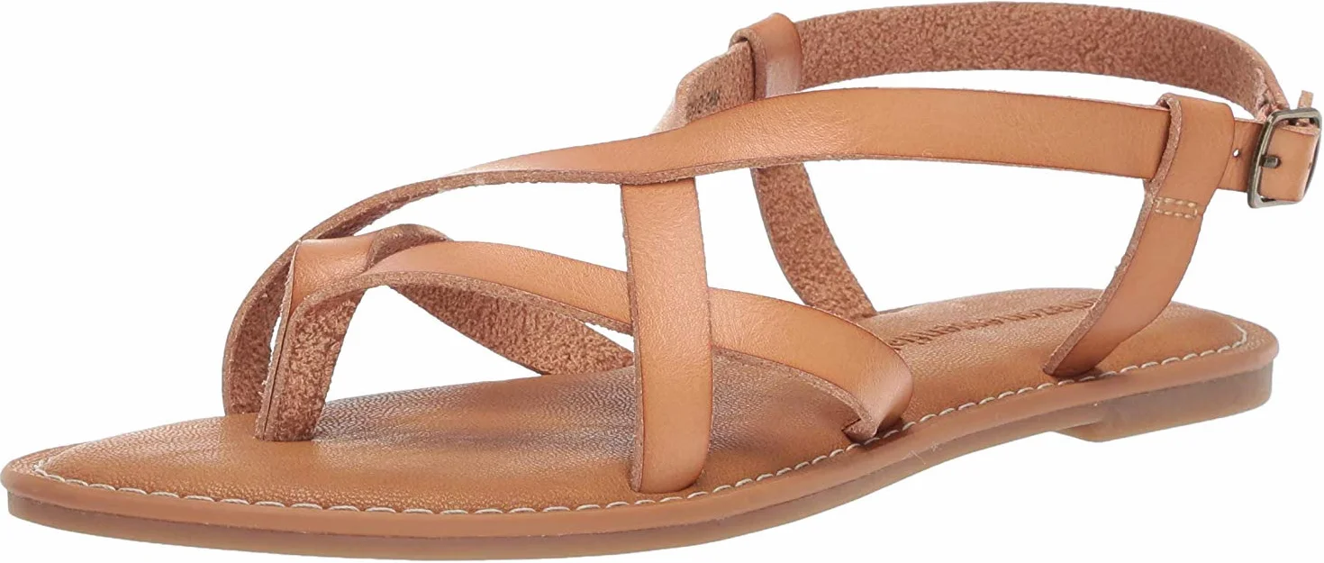 Amazon Essentials Damskie sandały na co dzień, na ramiączkach, naturalne, 38.5 EU