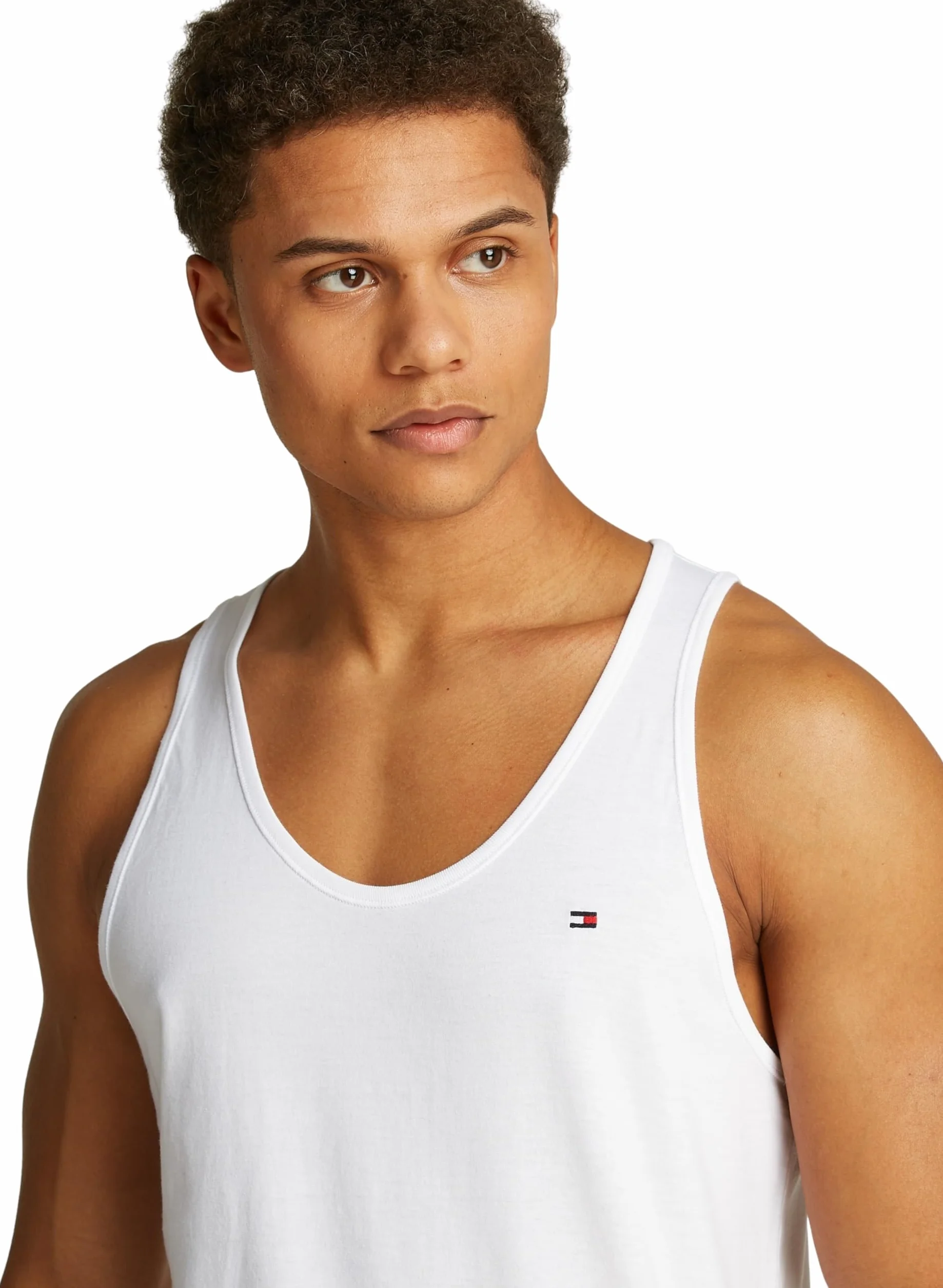 Tommy Hilfiger Męskie podkoszulki z okrągłym dekoltem, 3-pak, Biały (biały/biały/biały), L