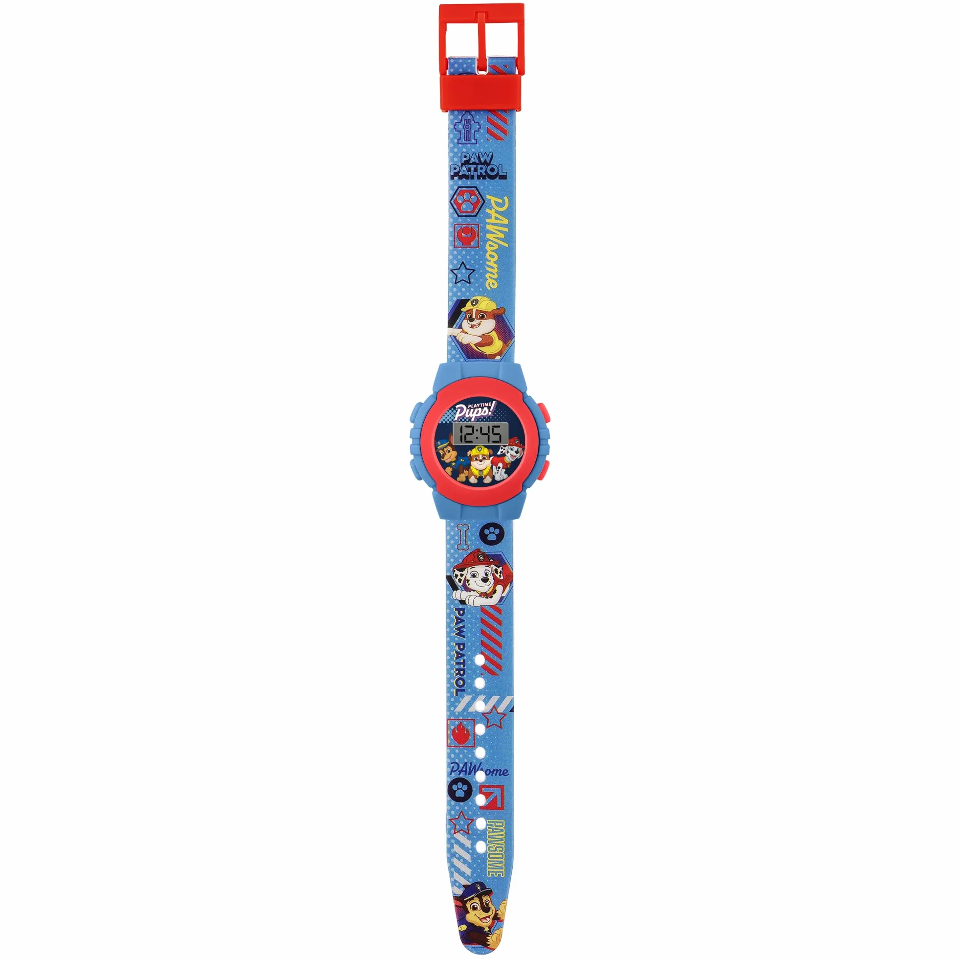 Paw Patrol Cyfrowy zegarek kwarcowy dla chłopców z plastikowym paskiem PAW4555 AMZ, NIEBIESKI