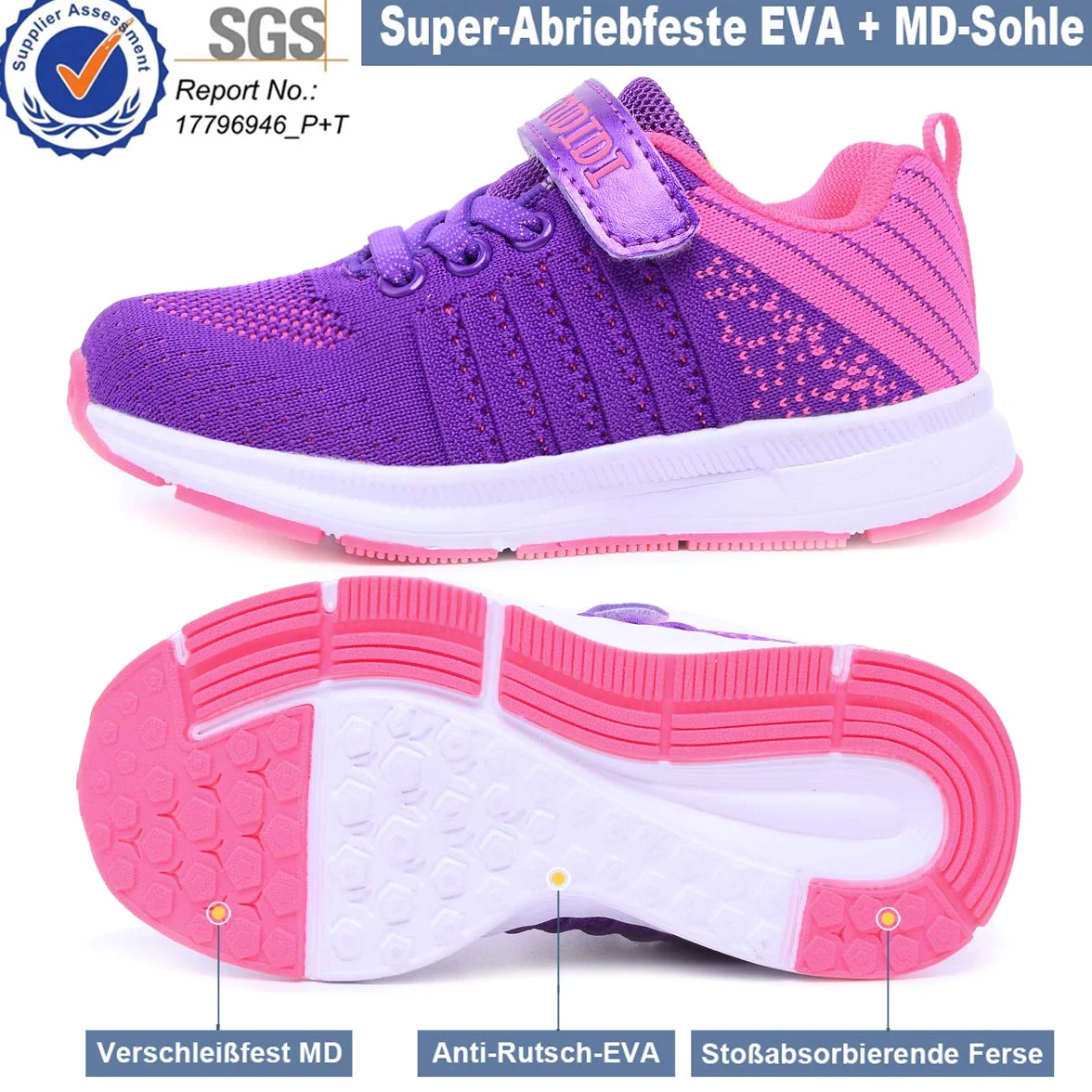 Mitudidi Unisex dziecięce buty sportowe, buty halowe, lekkie, oddychające, buty do biegania, sneakersy dla chłopców i dziewczynek 26-37