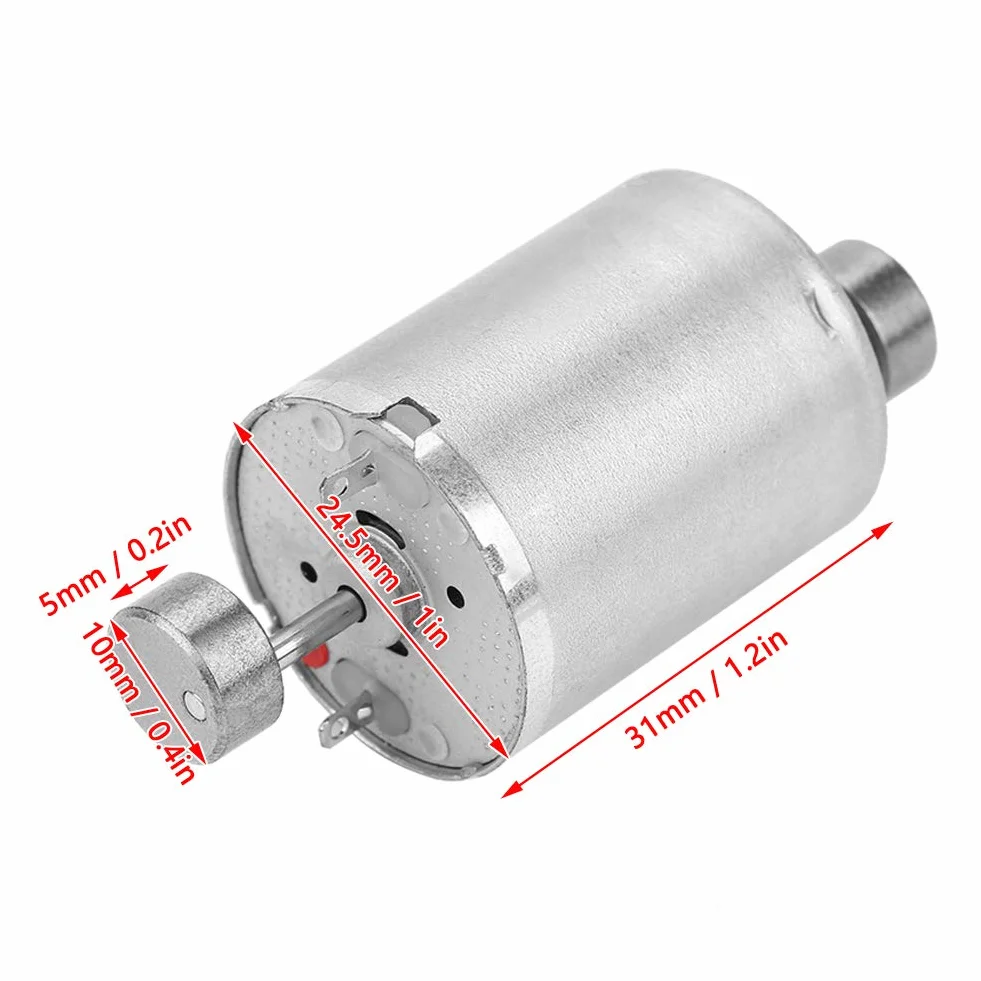 DC 12 V silnik wibracyjny z podwójnym wałem prądu stałego, elektryczny silnik wibracyjny o wysokim momencie obrotowym z 2 mimośrodowymi obrotowymi kołami, długość 31 mm