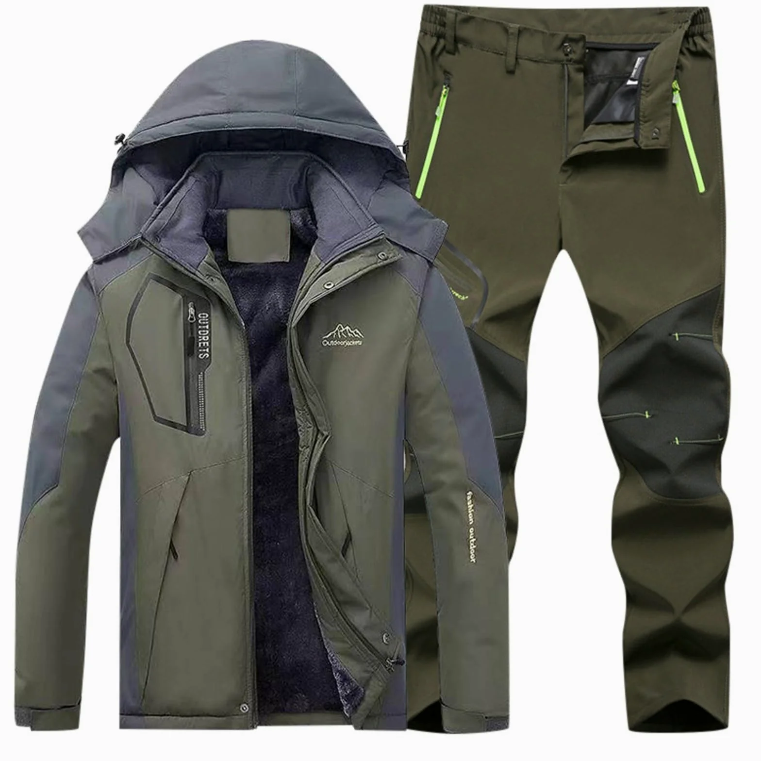 Générique Męski dres sportowy, 2-częściowy zestaw sportowy, bluza z kapturem spodnie bawełniane, oddychające, jesienno-zimowe, ciepłe, codzienne, A118