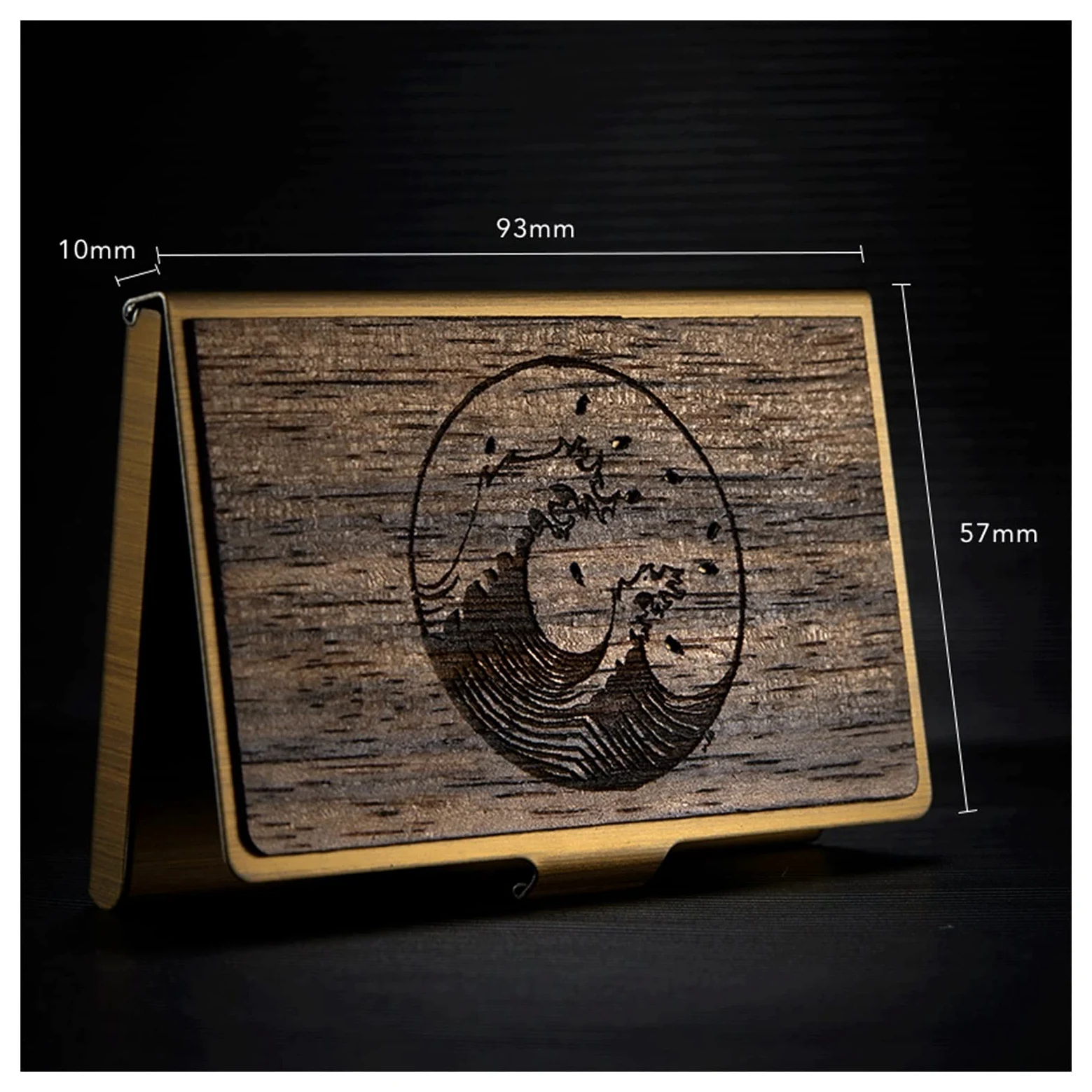 Pudełko na wizytówki kreatywne etui na wizytówki ze stali nierdzewnej wysokiej klasy biznes metalowy wizytownik przenośny męski i żeński etui na wizytówki pudełko (A)