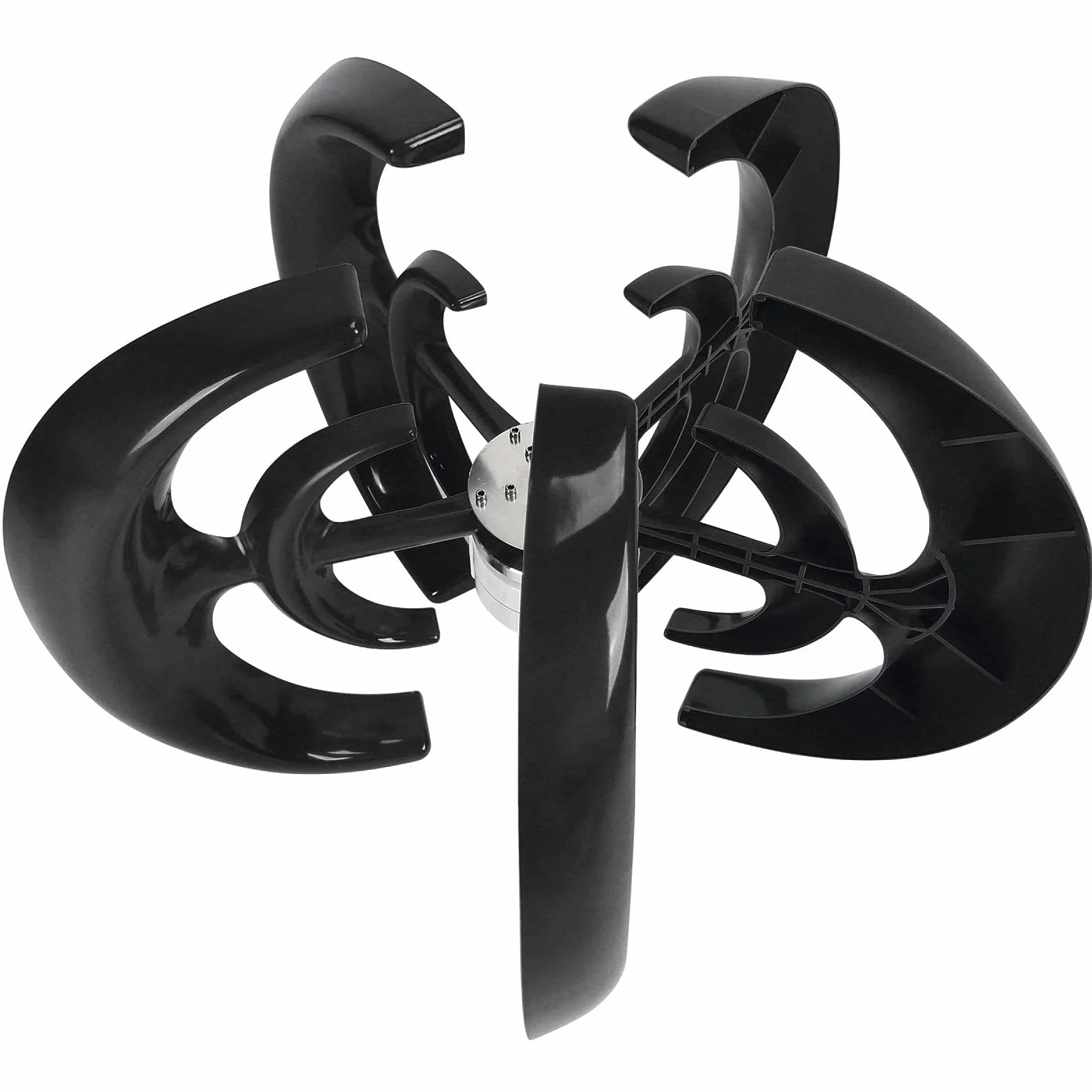 Generator Turbin Wiatrowych 1200W 5 Ostrzy Silnik Turbiny Wiatrowej z Kontrolerem ładowania Zestaw Generatora Turbiny Wiatrowej do Monitorowania Ogrodu Morskiego łodzi Czarny(48v)