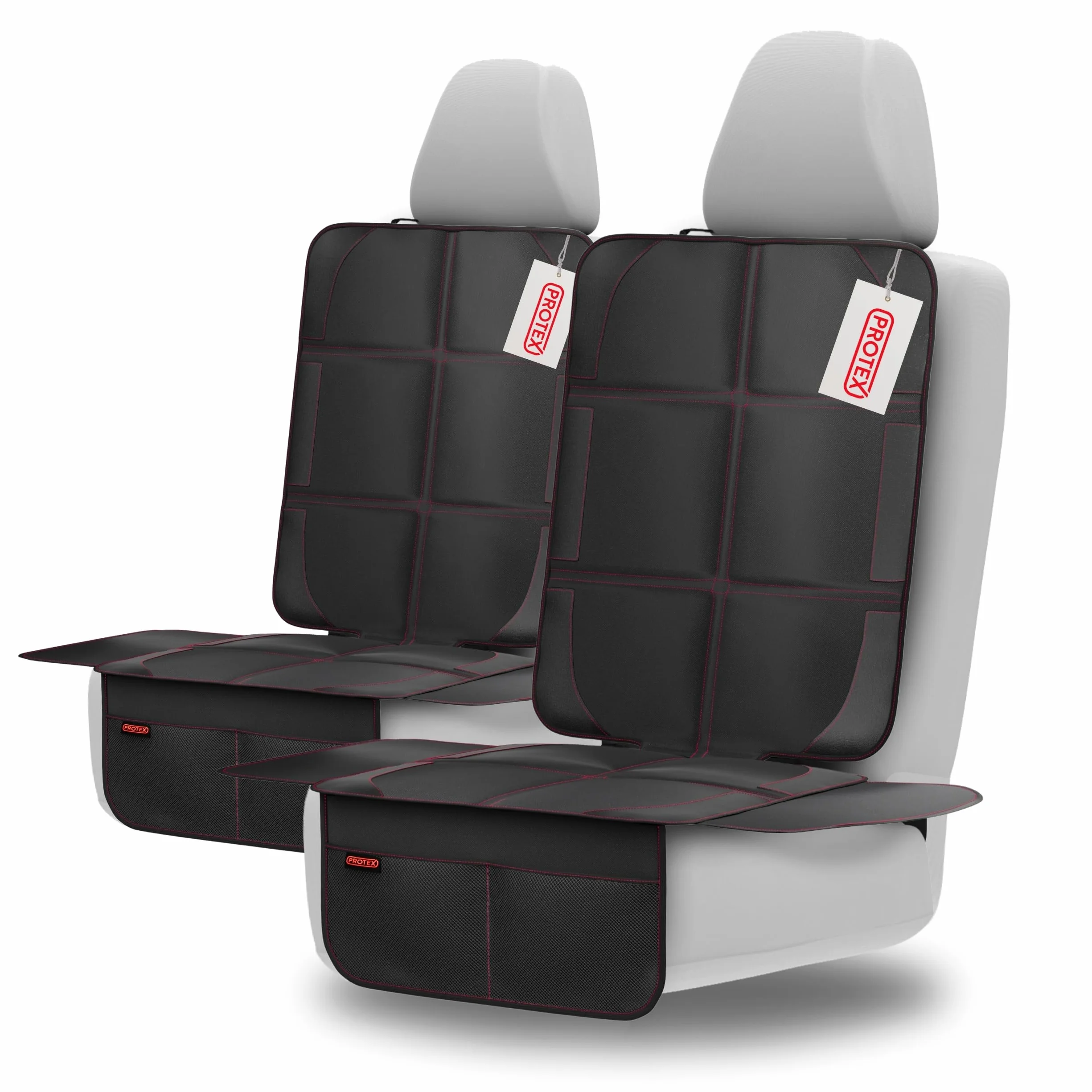 PROTEX© Podkładka pod fotelik dziecięcy – nadaje się do ISOFIX, antypoślizgowa powierzchnia | wodoodporny i wyjątkowo wysokiej jakości materiał 600D z wyściełaną powierzchnią siedziska (rozmiar L