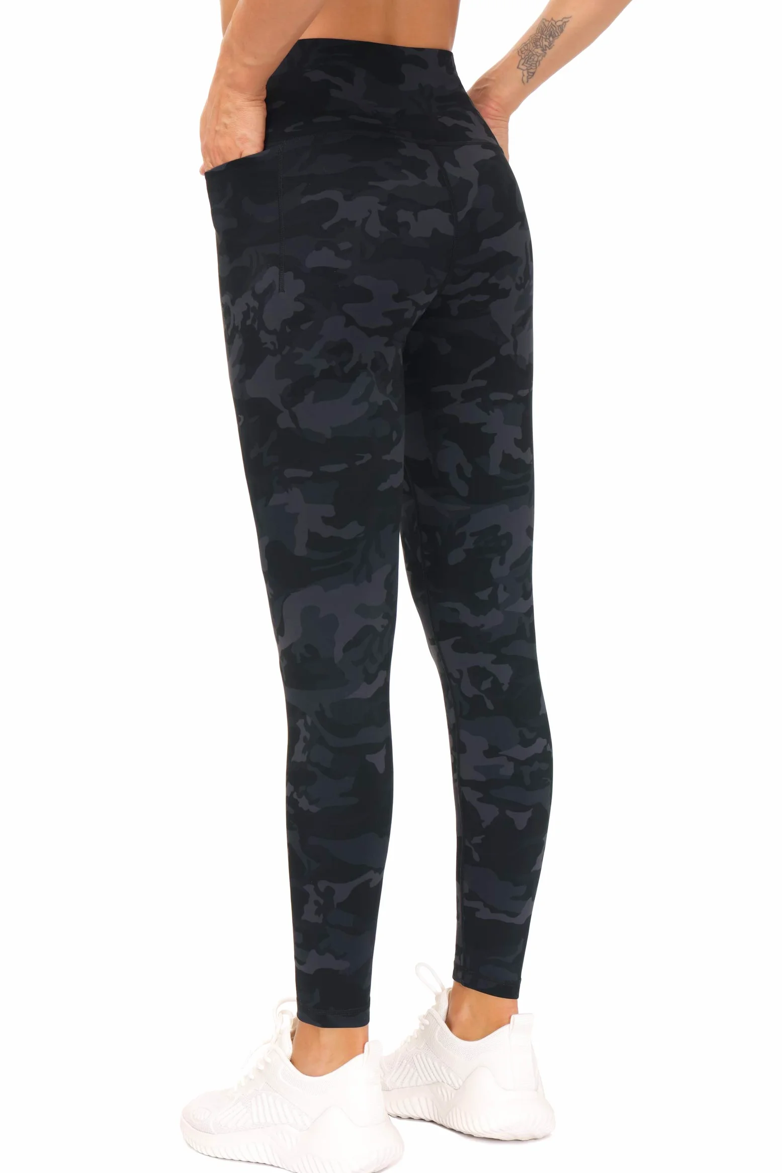 THE GYM PEOPLE Legginsy treningowe z kieszeniami z wysokim stanem sportowe spodnie do jogi dla kobiet do biegania, fitnessu
