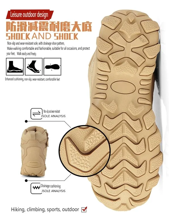 BLBK Męskie buty trekkingowe, taktyczne, bojowe, outdoorowe, buty wojskowe, buty trekkingowe, polowania, buty robocze, trening wojskowy, taktyczne