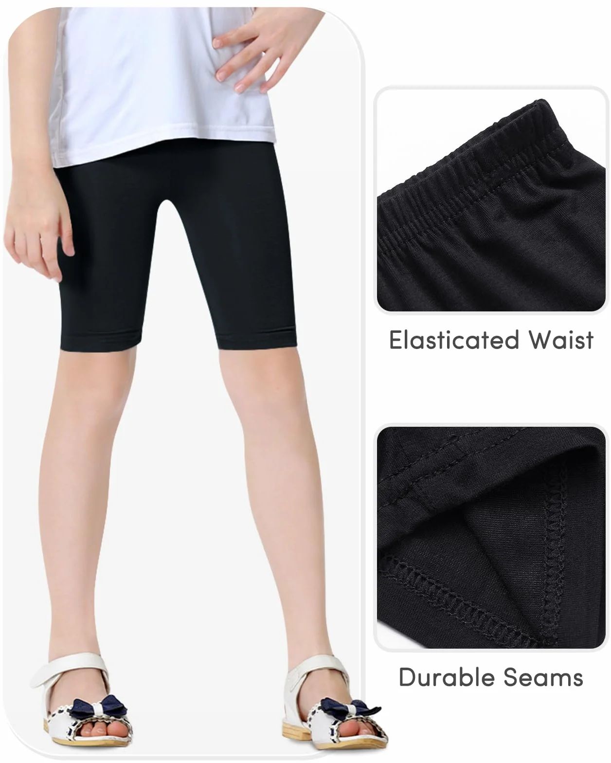 Domee Dziewczęce legginsy krótkie spodnie rowerowe letnie 4-pak