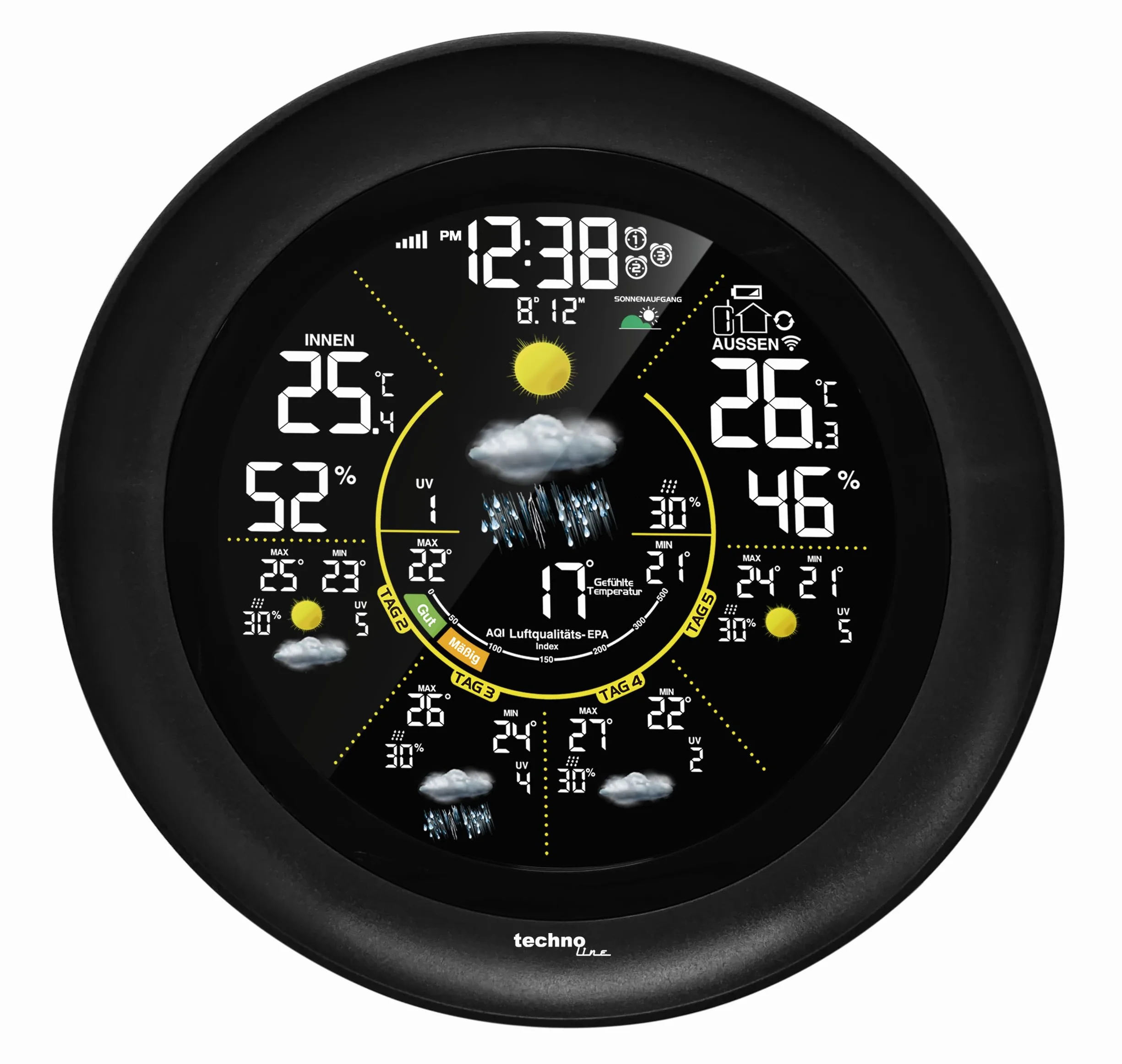 WD3040 internetowa stacja pogodowa, elegancki specjalny design, regionalna prognoza pogody, temperatura, korzystanie z aplikacji pogodowej, dodatkowe dane na smartfonie