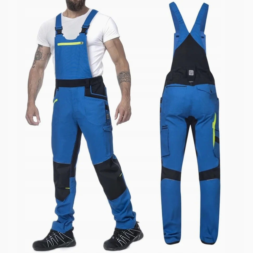 ARDON Spodnie robocze ogrodniczki 4Xstretch® niebieskie, wytrzymałe, wiele praktycznych detali