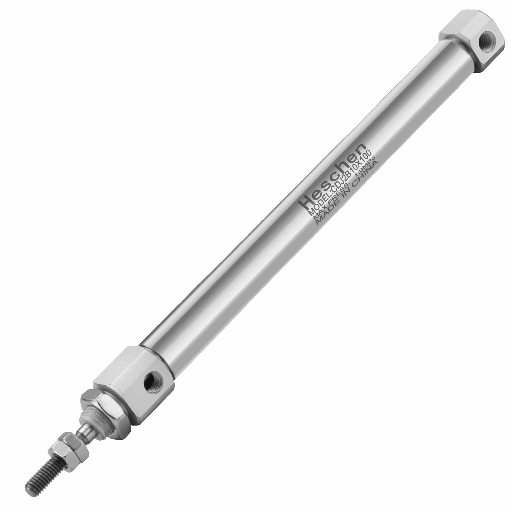 Heschen Slim cylinder pneumatyczny CDJ2B 10-100 M5 port 10 mm otwór 100 mm skok 100 mm