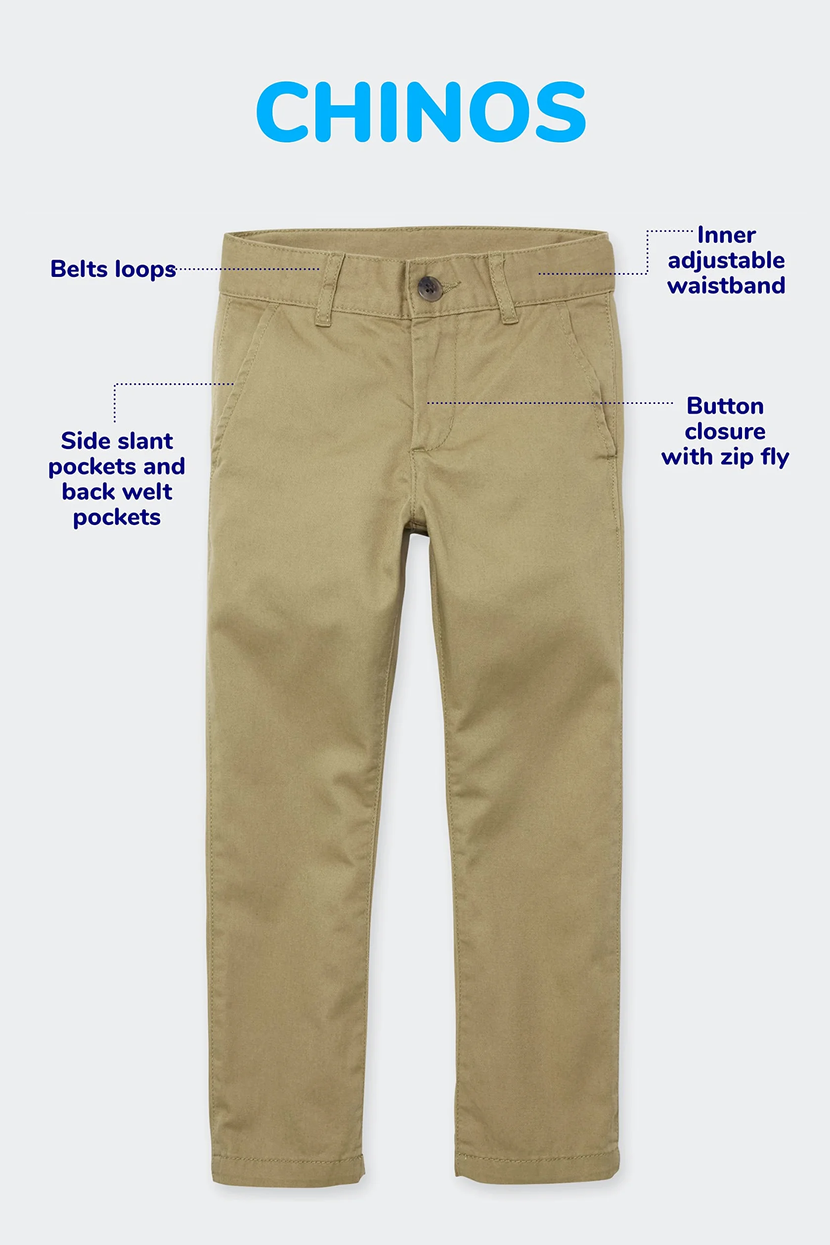 The Children's Place Boys Uniform Skinny Chino Pants 3-pack - Spodnie Chłopcy