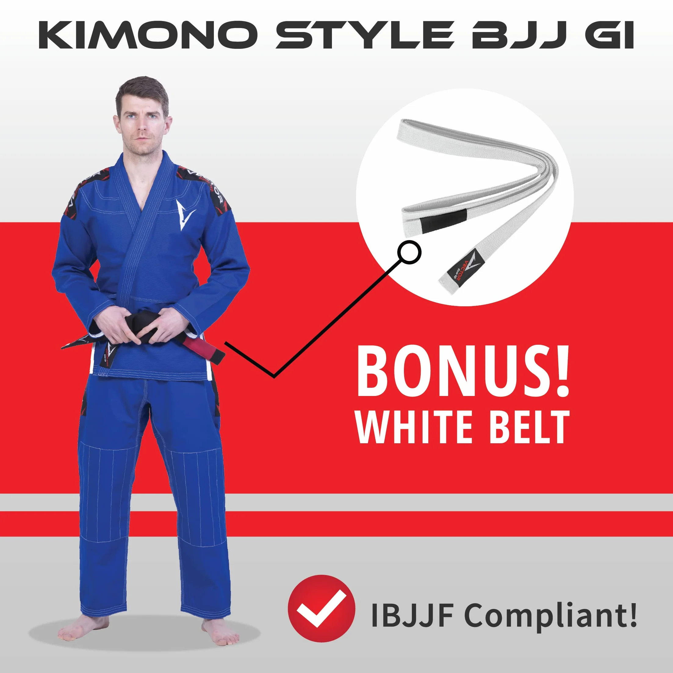 Vector brazylijski Jiu Jitsu BJJ Gi kimono z darmowym biaﾅＺm paskiem, lekki splot perﾅＰwy 100% tkanina baweﾅＯiana