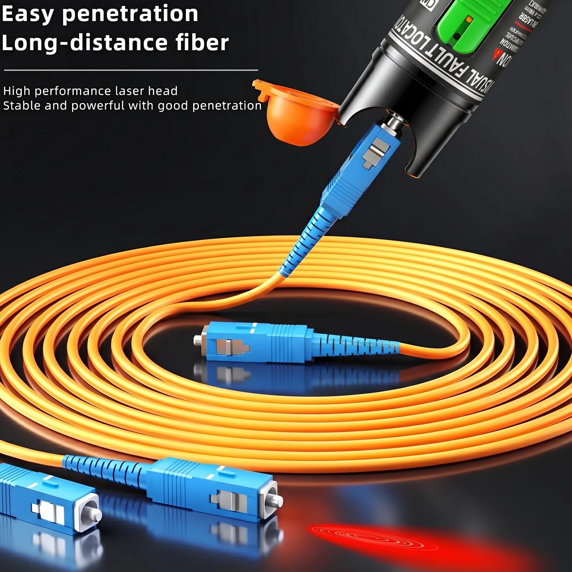 Wizualny lokalizator błędów 30 MW z miernikiem mocy optycznej i adapterem jednomodowym FC-LC 9/125 μm, zestaw FTTH 2 w 1, tester światłowodowy VFL z miernikiem mocy światłowodowej OPM