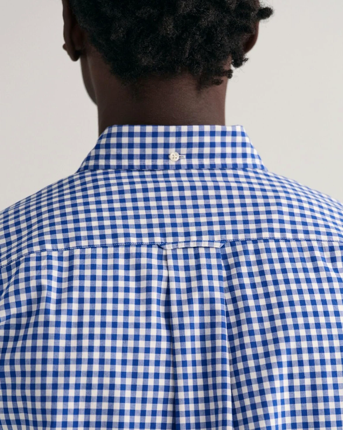 GANT Męska koszula Reg Poplin Gingham Klasyczna koszula, College Blue, L