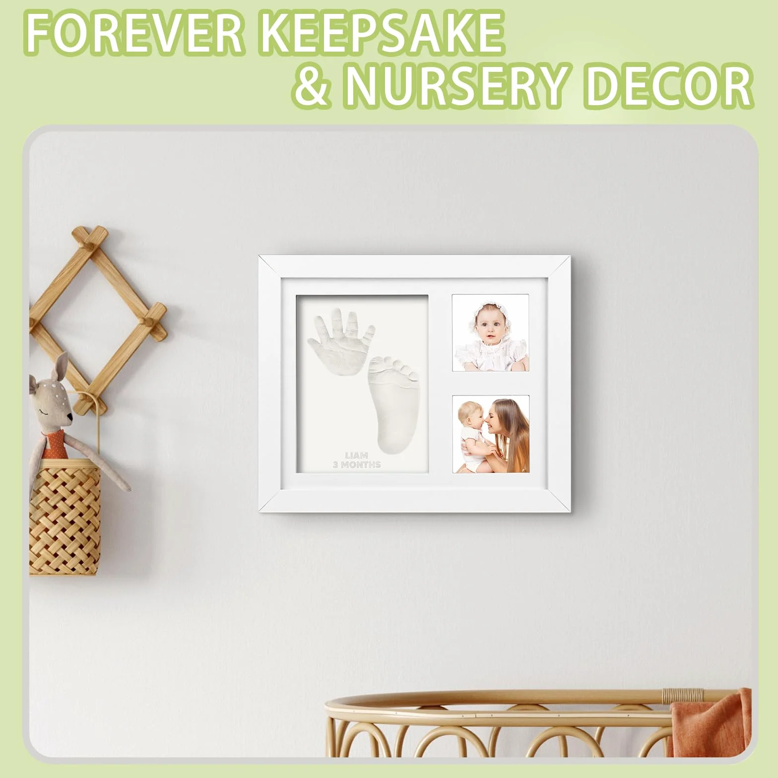 Zestaw odcisków stóp i zestaw odcisków dłoni, zestaw ramek na zdjęcia dla noworodka dziewczynek i chłopców, prezenty na baby shower, lista noworodków, prezent dla nowych rodziców, idealna