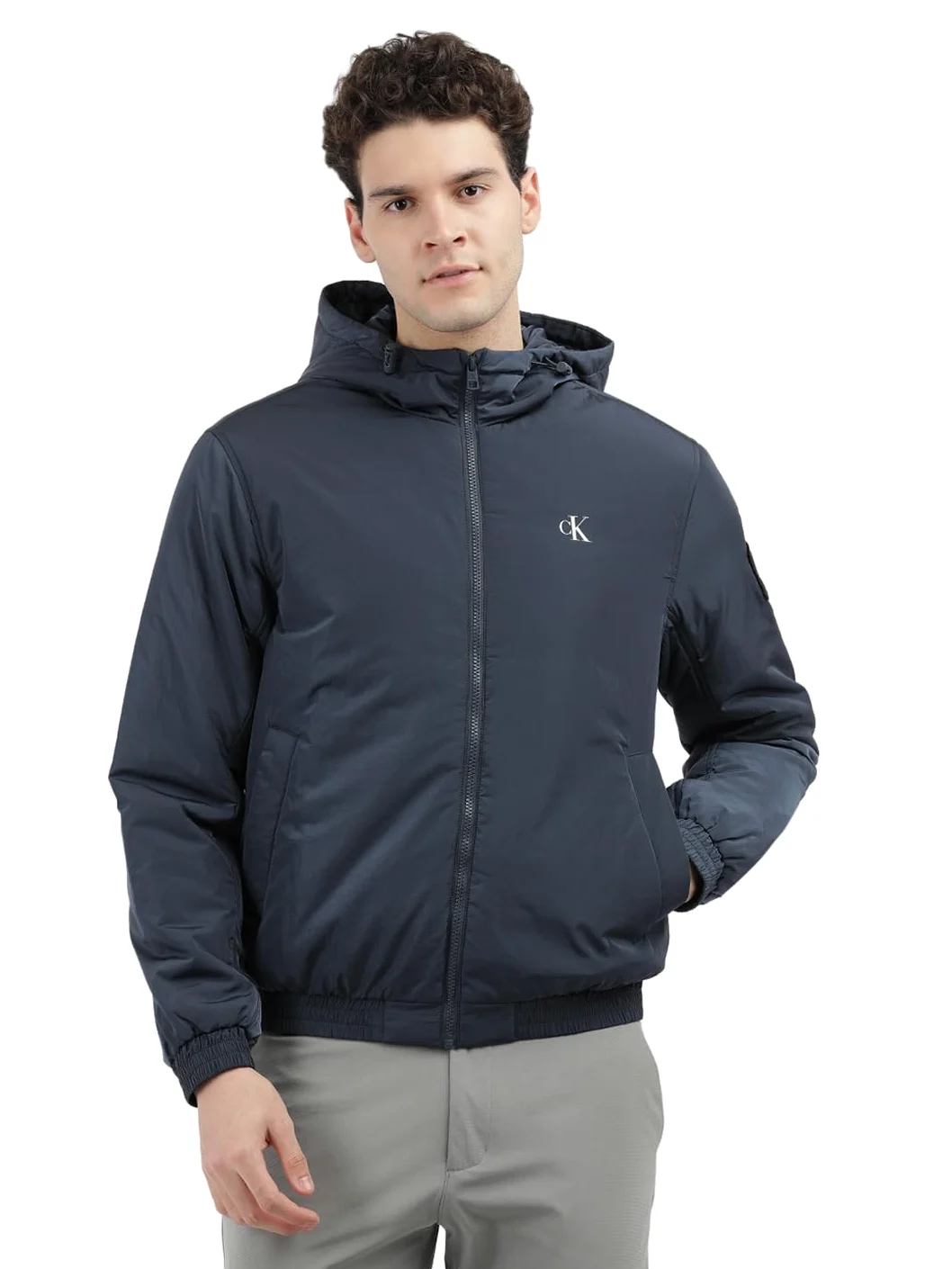 Calvin Klein Inne kurtki Mężczyźni Wyściełana Bluza Z Kapturem Harrington J30j325596