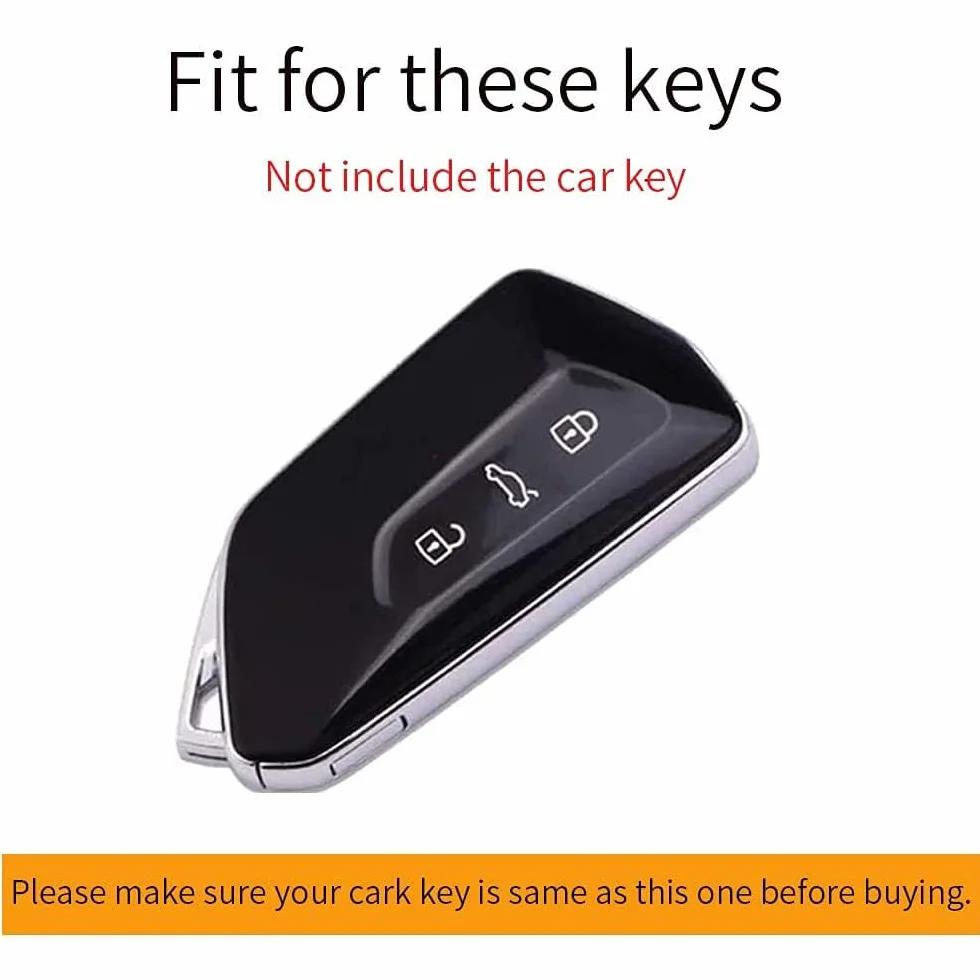 ontto Etui na kluczyki samochodowe, pasuje do VW Golf 8 R, ID4, ID5, ID.7, Seat Leon, FR, MK4, Cupra, Formentor, do Skoda Octavia A8 MK8, ze stopu cynku, skóra, etui ochronne, osłona na klucze,