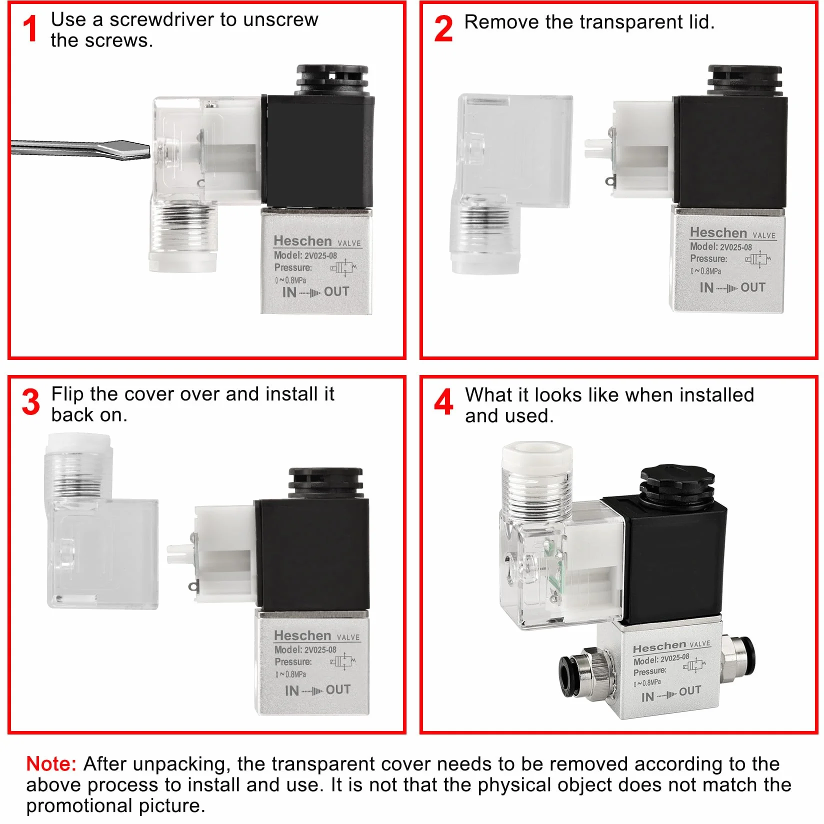 Heschen elektryczny pneumatyczny zawór elektromagnetyczny 2V025-08 12 VDC PT1/4 2/2 drożny normalnie zamknięty IP65 CE