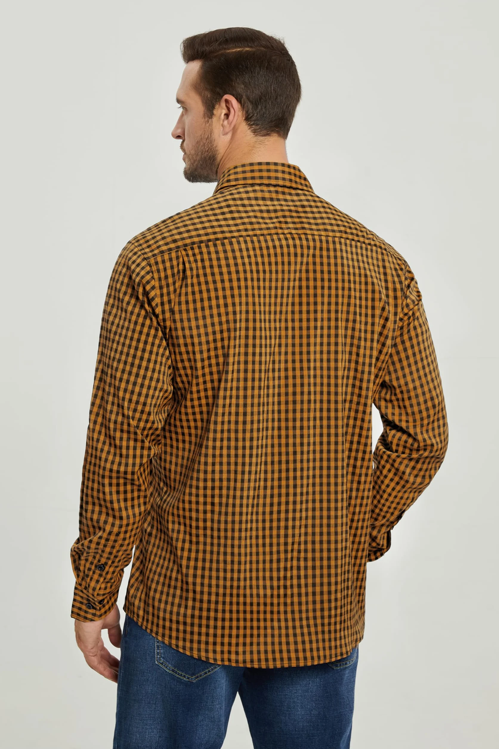 Enlision Koszula w kratę męskie koszule w kratę z długim rękawem zapinana na guziki koszula w kratę klasyczna codzienna tartan drwal koszule dla mężczyzn S-6XL