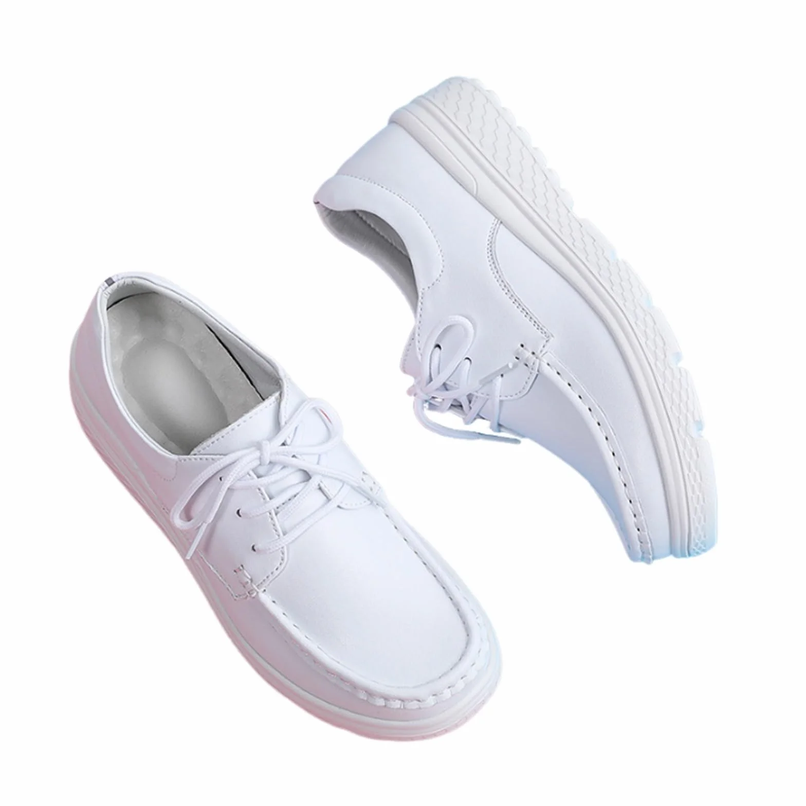 Damskie Buty Do Karmienia Piersią, Damskie, Antypoślizgowe, Sznurowane, Wygodne Skórzane Buty Robocze Do Karmienia, Odporne Na Poślizg, Sznurowane Buty Do Pracy W Restauracji
