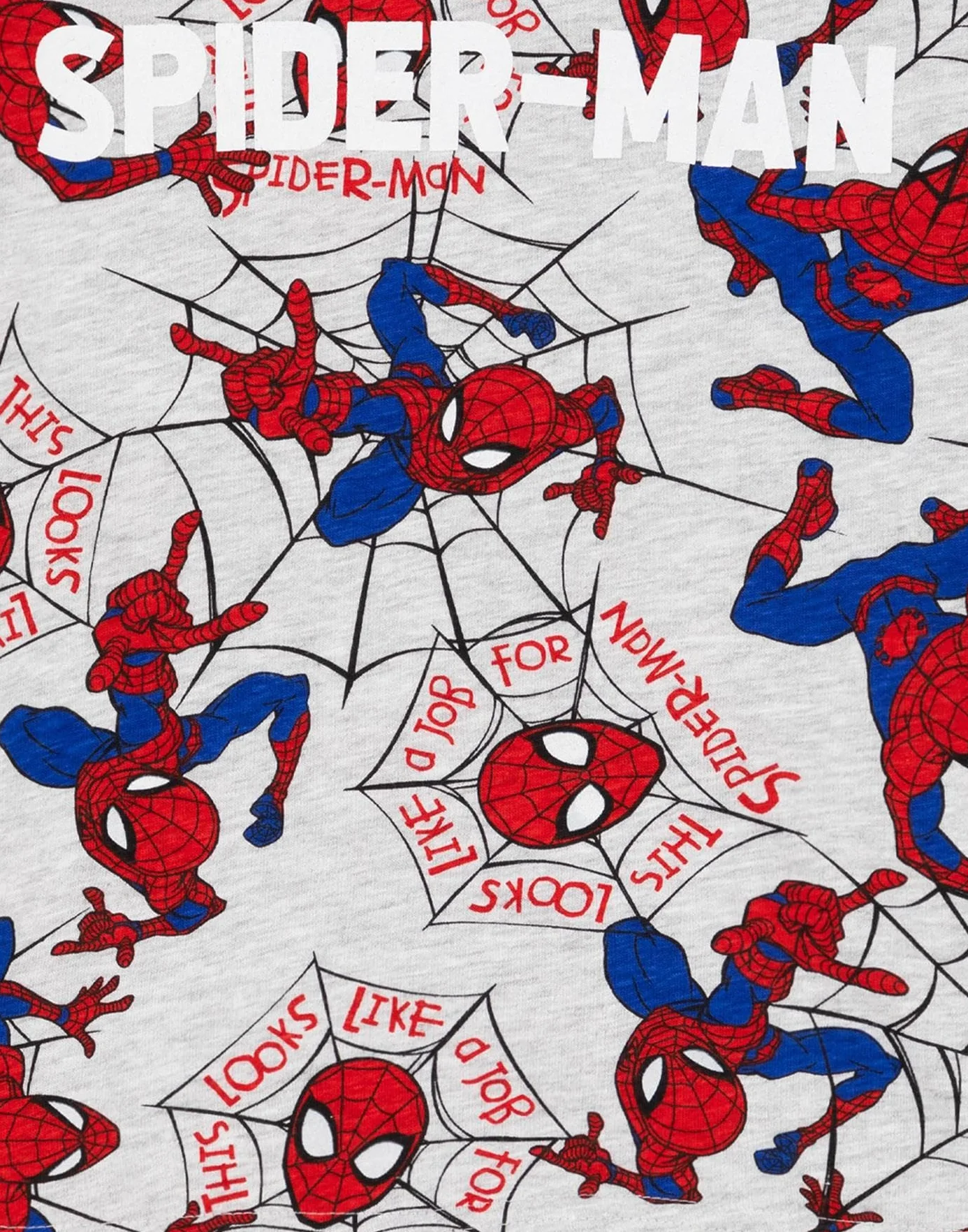 Marvel Spider-Man piżama chłopięca | Szary T-Shirt z krótkim rękawem dla dzieci Superhero Zestaw Pjs | Prezenty z postaciami z komiksów filmowych