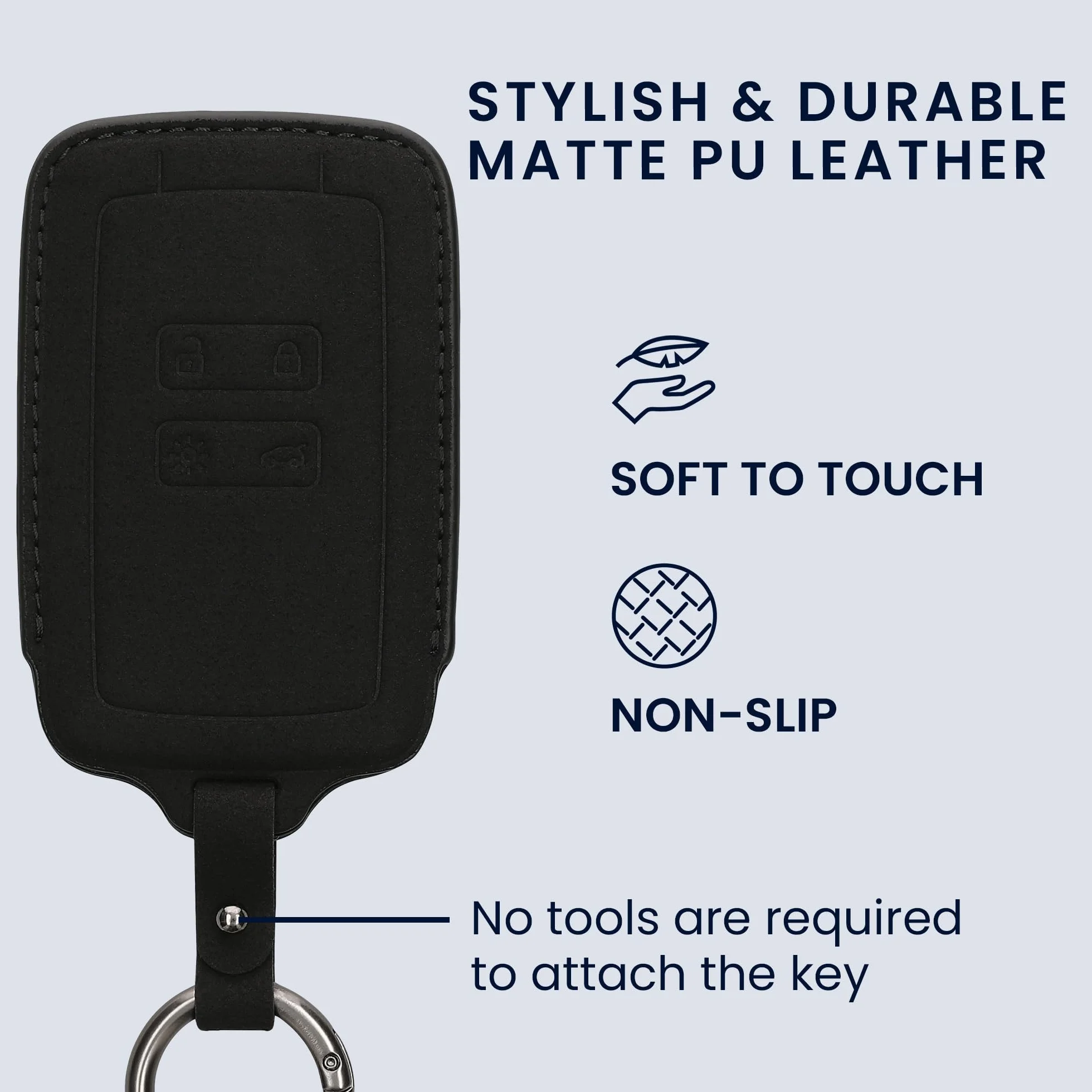 kwmobile Etui na kluczyki samochodowe kompatybilne z Renault z 4-przyciskowym kluczem samochodowym (tylko Keyless Go), matowe etui na kluczyki samochodowe ze skóry PU z brelokiem, pokrowiec na brelok