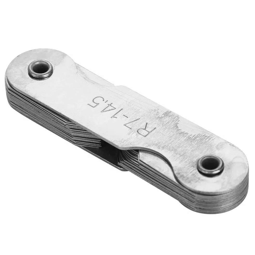 Miernik Zaokrąglenia, Miernik Promienia, R0.3 do 1.5 R1 6.5 R7 14.5 R15 25 R25 50 R52 100MM promień Zaokrąglenia ze Stali Nierdzewnej (R7-14,5 MM)