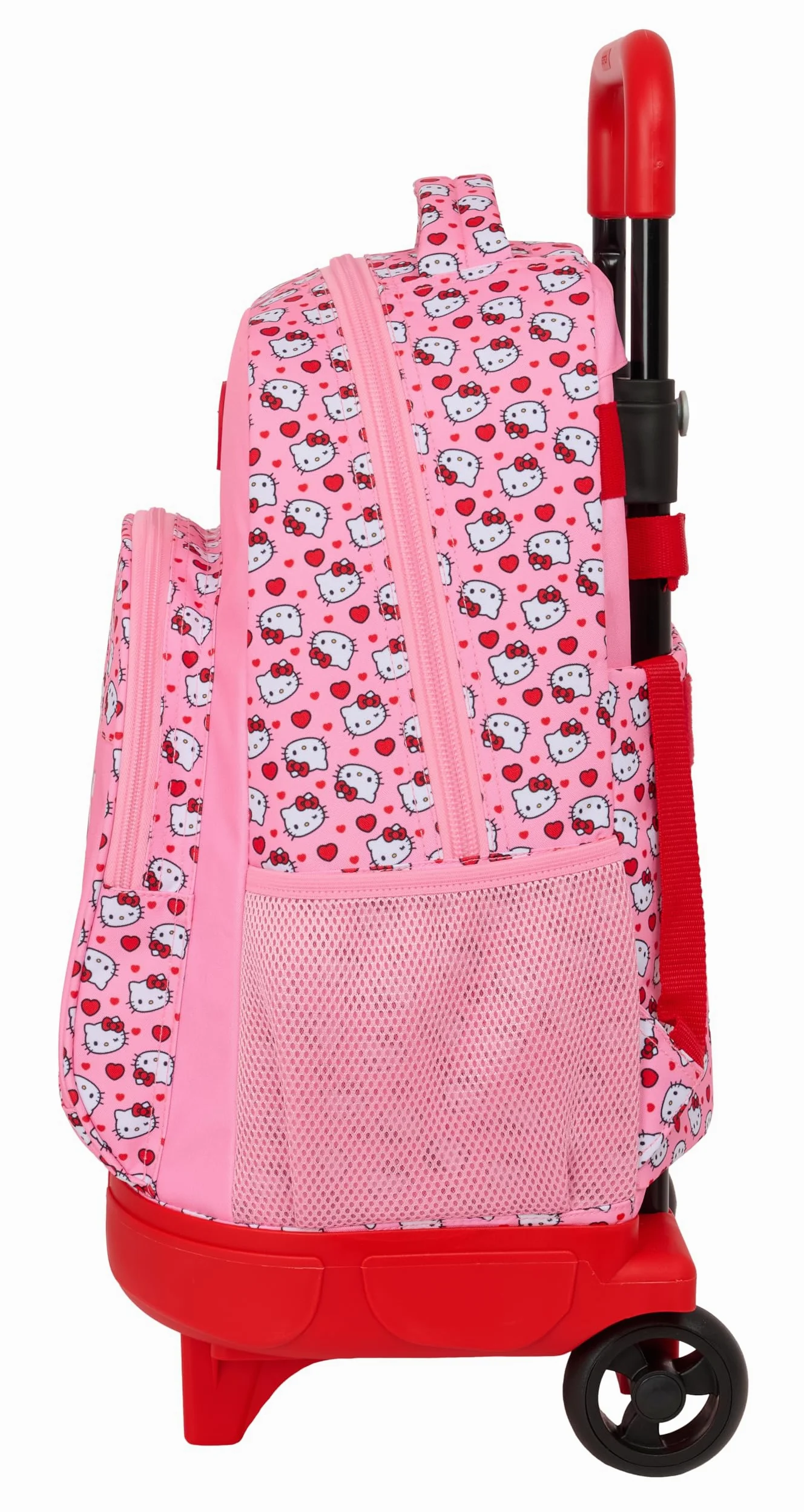 HELLO KITTY duży plecak na kółkach, kompaktowy, zdejmowany, idealny dla dzieci w różnym wieku, wygodny i wszechstronny, jakość i wytrzymałość, 33 x 22 x 45 cm
