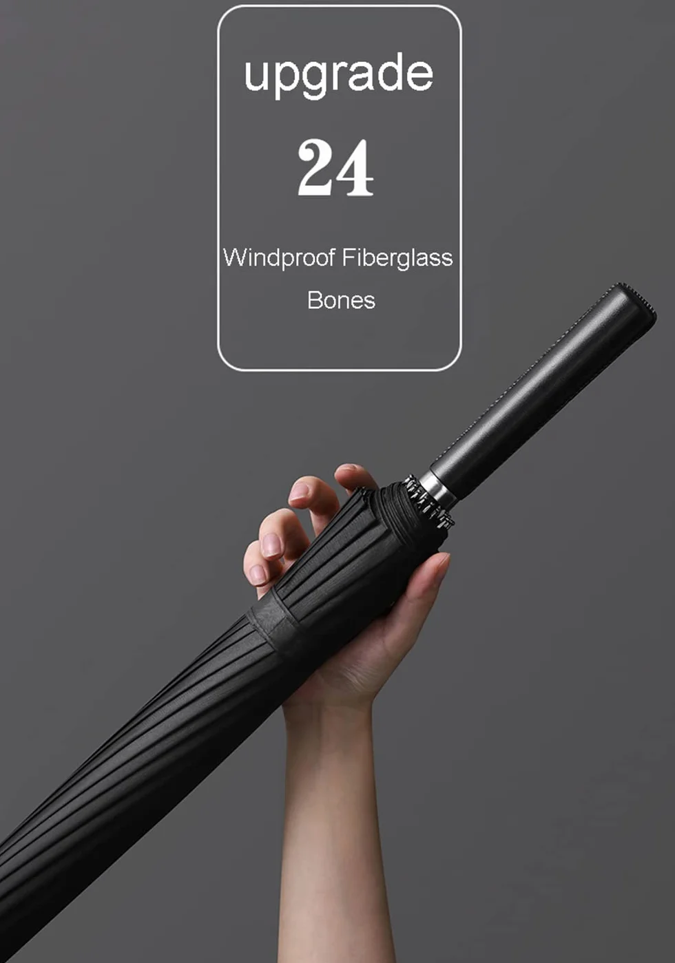 Duży parasol 24 żebra mocne wiatroszczelne włókno szklane Bumbersoll długi uchwyt ręczny biznes golf bumbershoot outdoor kobiety mężczyźni wiele kolorów KS46