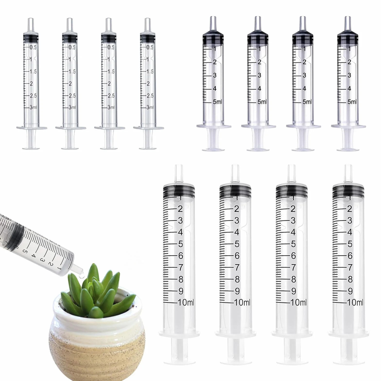 Strzykawka z tworzywa sztucznego, jednorazowa strzykawka 3 ml, 5 ml, 10 ml, strzykawka do karmy, plastikowa strzykawka, strzykawka bez igły, strzykawki do pomiaru płynów, strzykawki do karmienia