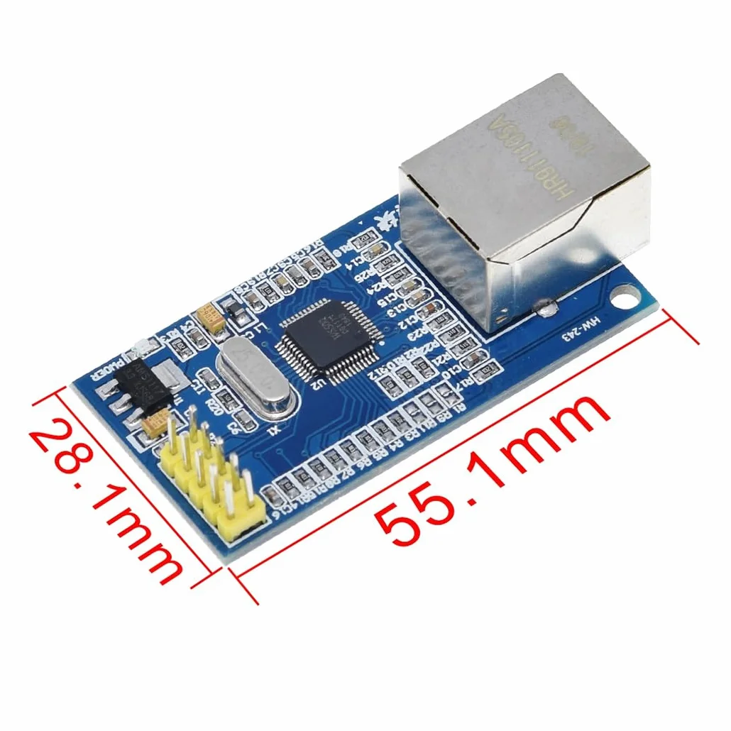 Hailege 2 sztuki W5500 LAN Ethernet Module 3.3V/5V Support TCP/IP51/STM32 Program mikrokontrolera z 32-karatowymi bitami SPI Over W5100