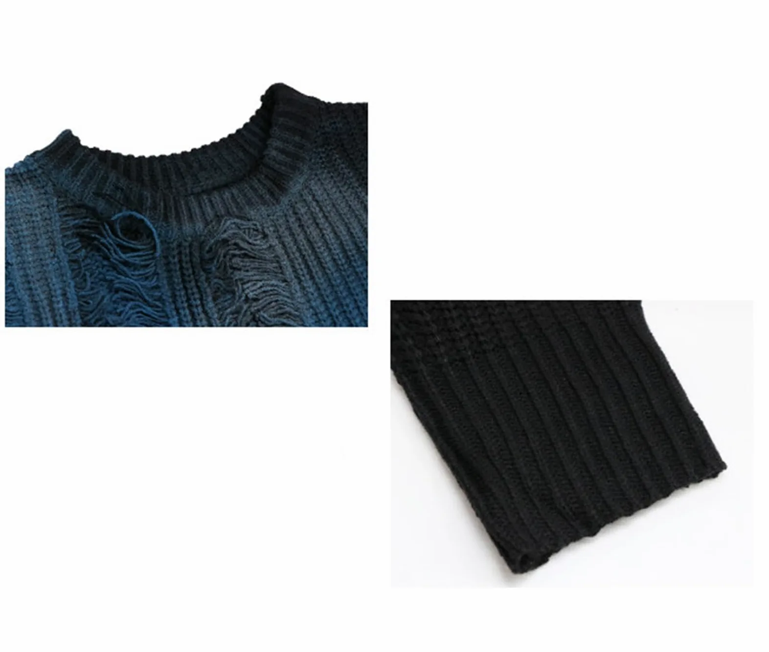 Damski Luźny Sweter Oversize z Okrągłym Kołnierzem, Nadrukiem, Postrzępionymi Krawędziami i Frędzlami, Sweter Casualowy