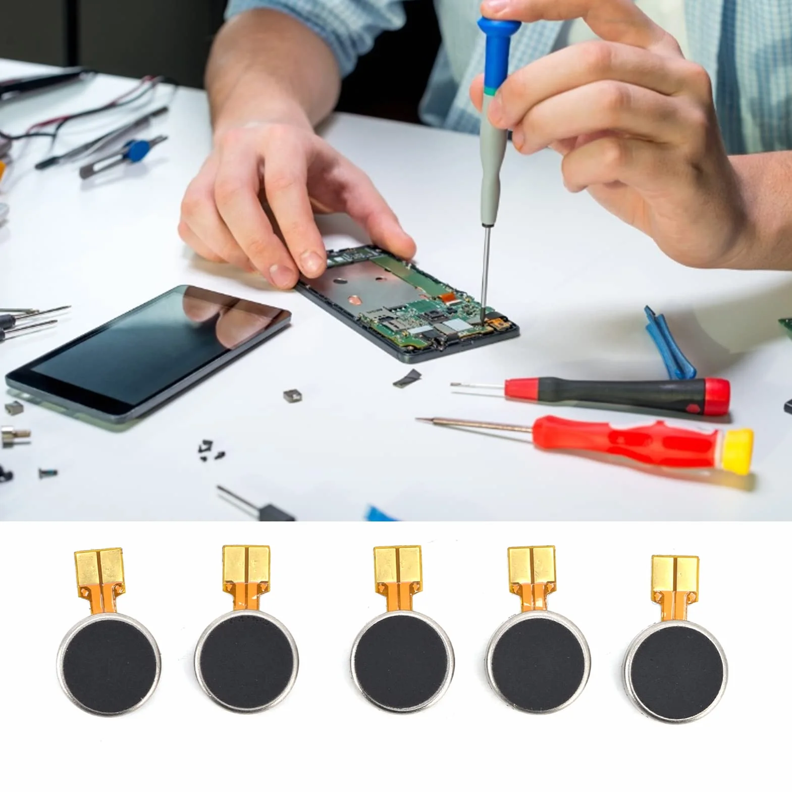 ViaGasaFamido 20 Szt. 8x2,7 Mm Mini Silniki Wibracyjne DC 3V 12000 ± 2500 Płaski Silnik Wibracyjny Micro DC,Dedykowany Silnik