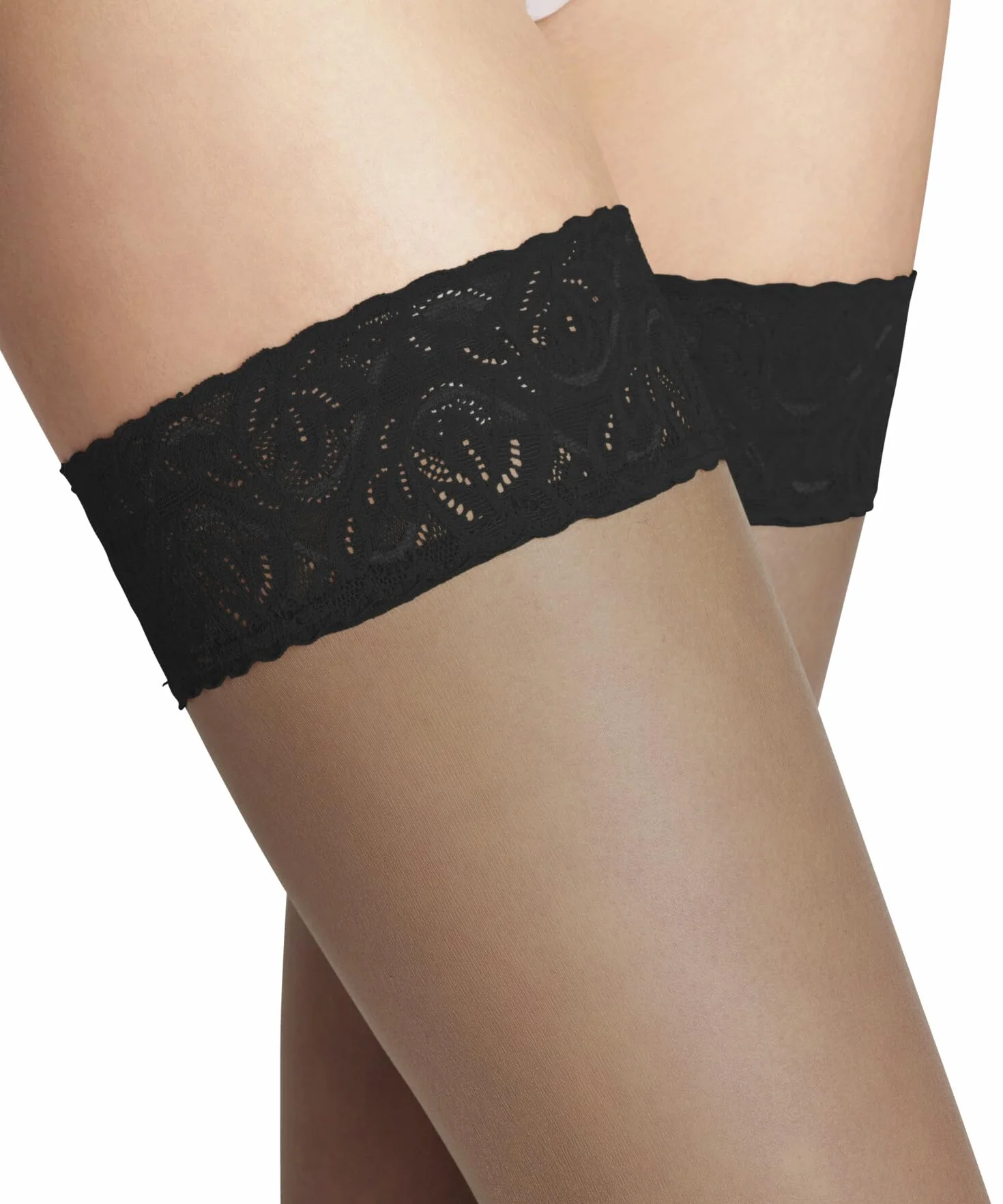 FALKE Kobiety Pończochy Shelina 12 DEN W Stu ultra transparentny przezroczyste jednokolorowe 1 Para, Czarny Black 3009, M
