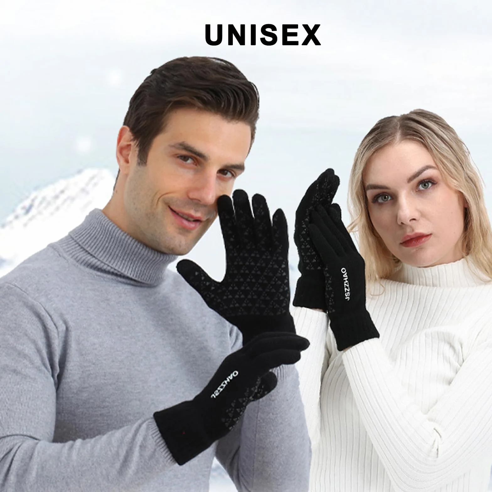 Zestaw rękawic z kapeluszem i szalikiem dla kobiet mężczyzn, unisex czapka ocieplacz na szyję zimowe rękawiczki do ekranu dotykowego Beanie ocieplacz na szyję rękawiczki termiczne czapka z