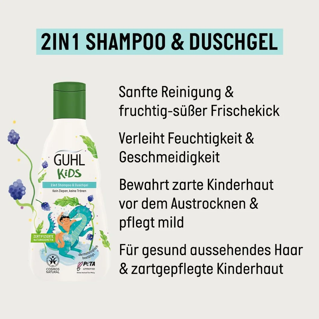 Guhl Kids 2In1 Szampon, Biały, 250 ml