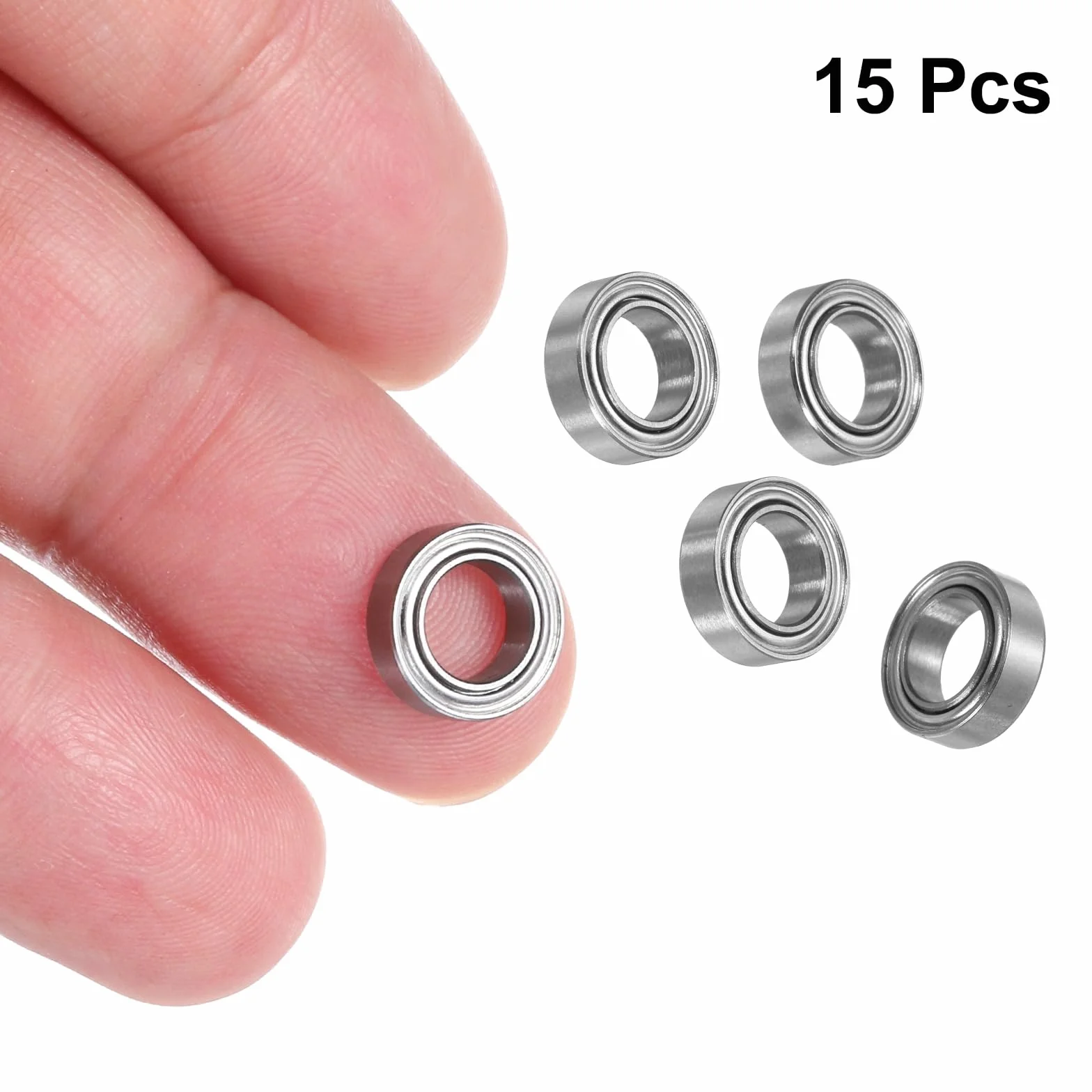 QUARKZMAN 15 sztuk MR106ZZ łożysko kulkowe zwykłe 6 x 10 x 3 mm, stal chromowana, miniaturowe łożyska, podwójnie ekranowane, precyzyjne łożyska, P6 (ABEC 3)