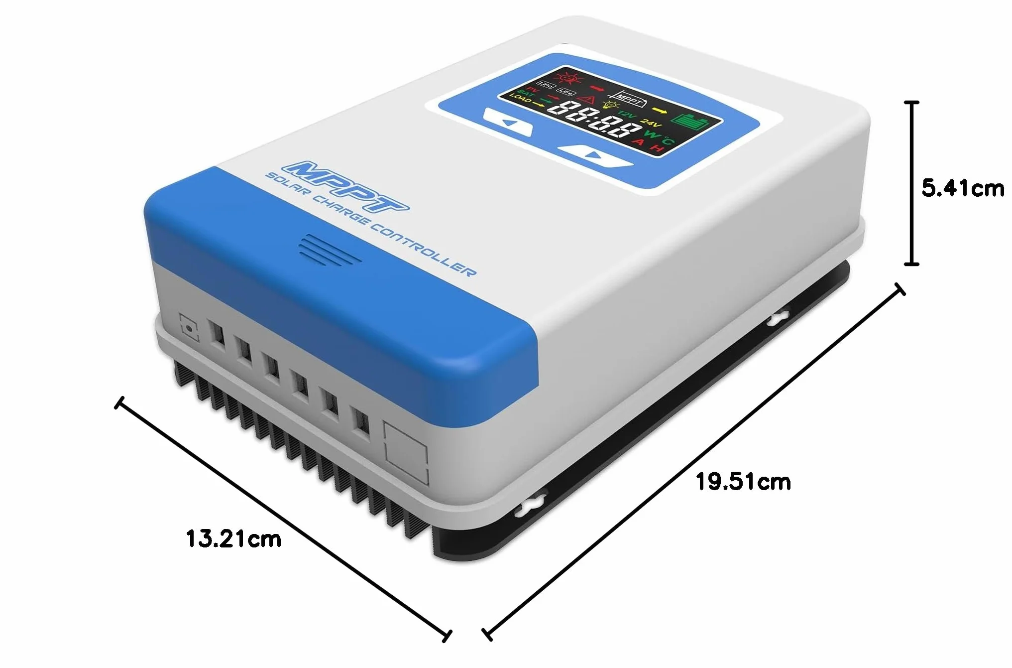 Anern Regulator ładowania słonecznego 20A MPPT 12V 24V samochód z trybem wykrywania światła, wyświetlacz LCD do paneli słonecznych 12 V 24 V 24 V żel uszczelniony powodzią i baterią litową