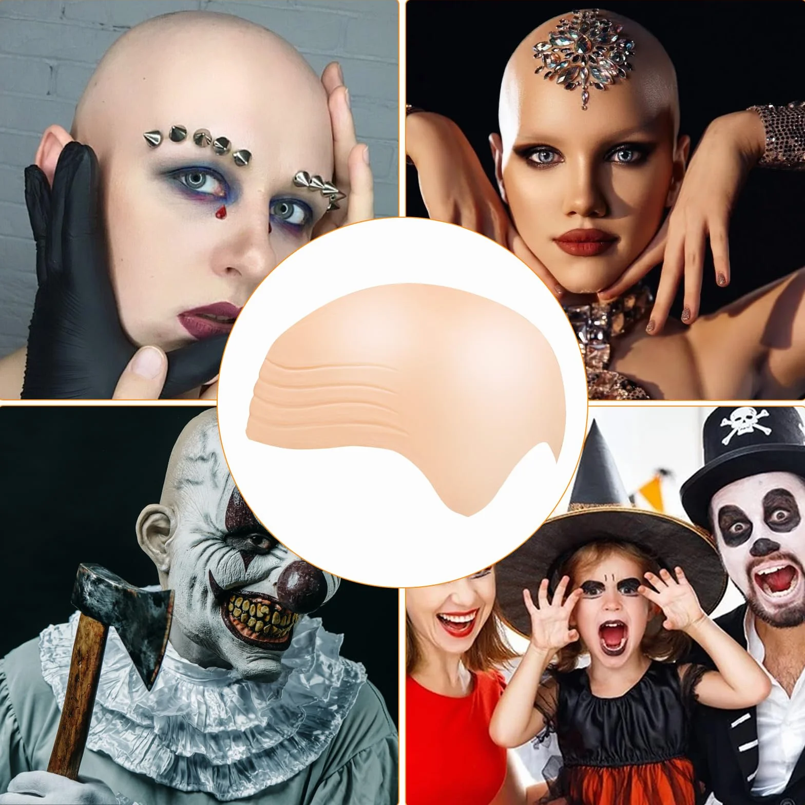 Łyse czapki siateczka na włosy nakładka pod perukę i zabawna peruka lateksowa łysa czapka dla dorosłych mężczyzn i kobiet akcesoria Halloween Cosplay łysa nakładka pod perukę akcesoria kostiumowe