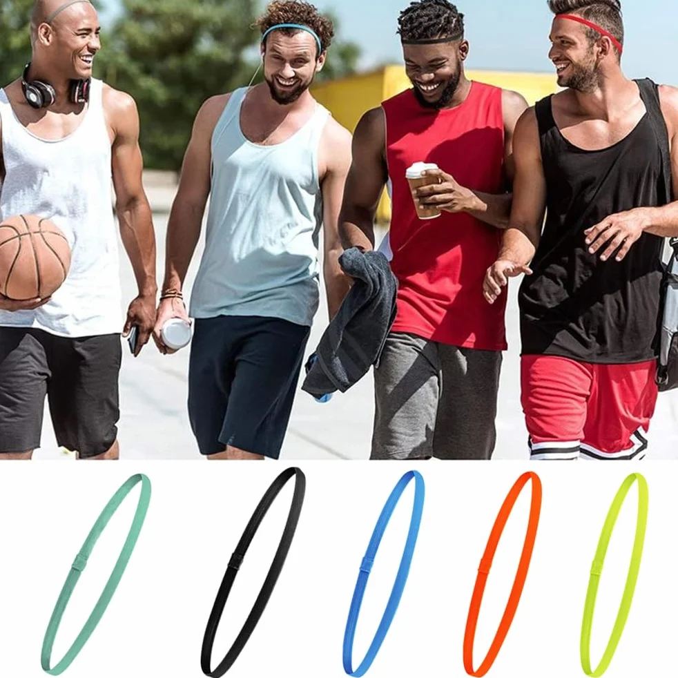 Opaski sportowe dla dzieci, 5 sztuk, elastyczne, antypoślizgowe, cienkie, dla chłopców i dziewczynek, do piłki nożnej, joggingu, jazdy na rowerze, fitnessu