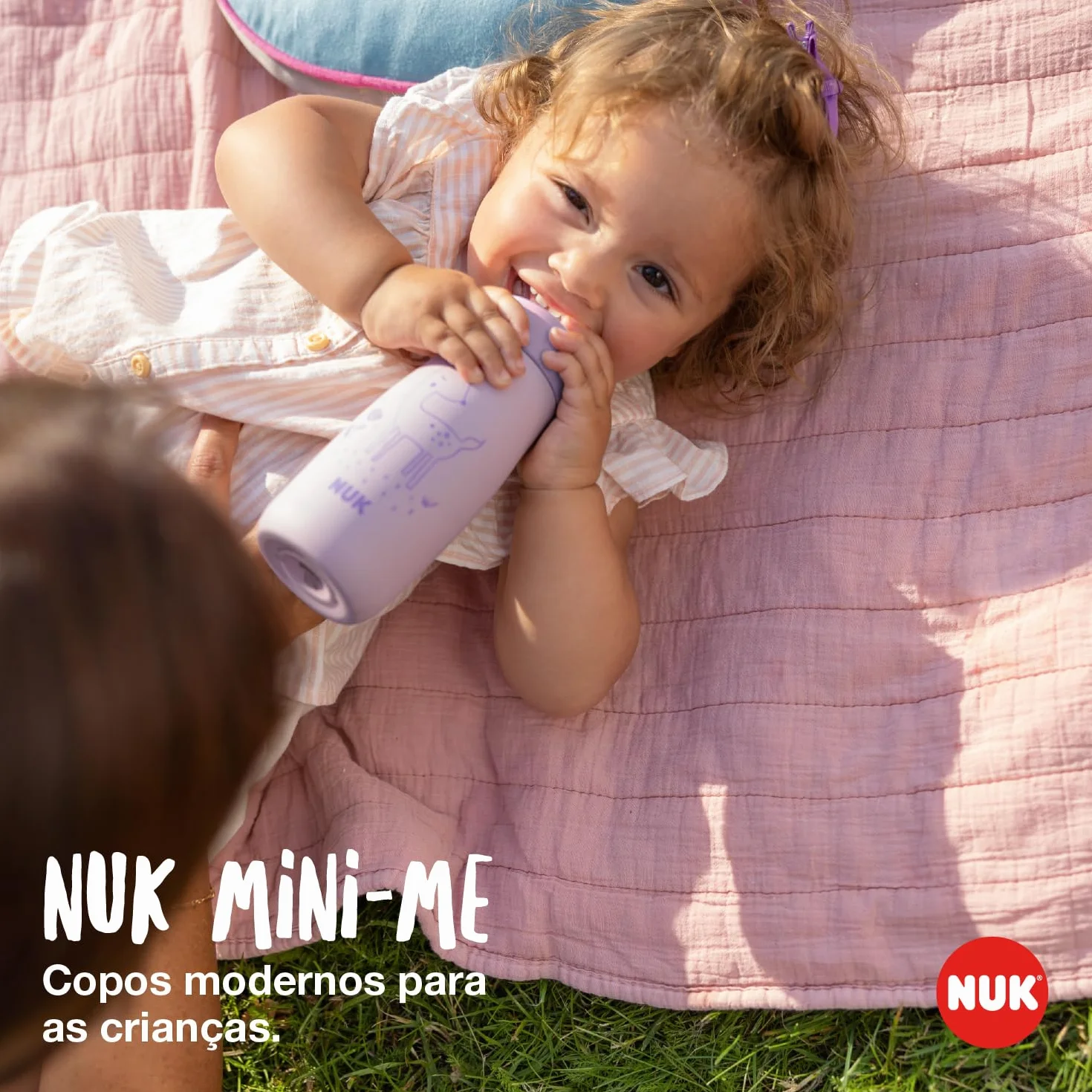 NUK Mini-Me Flip butelka do picia | z niegryzalną nasadką do picia 2 w 1 | zabezpieczona przed wyciekiem | 450 ml | od 12 miesięcy | bez BPA | 1 sztuka | kolor fioletowy