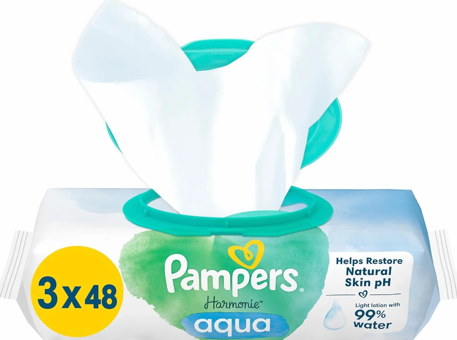 Pampers 81691055 Aqua Pure Baby chusteczki nawilżane, białe