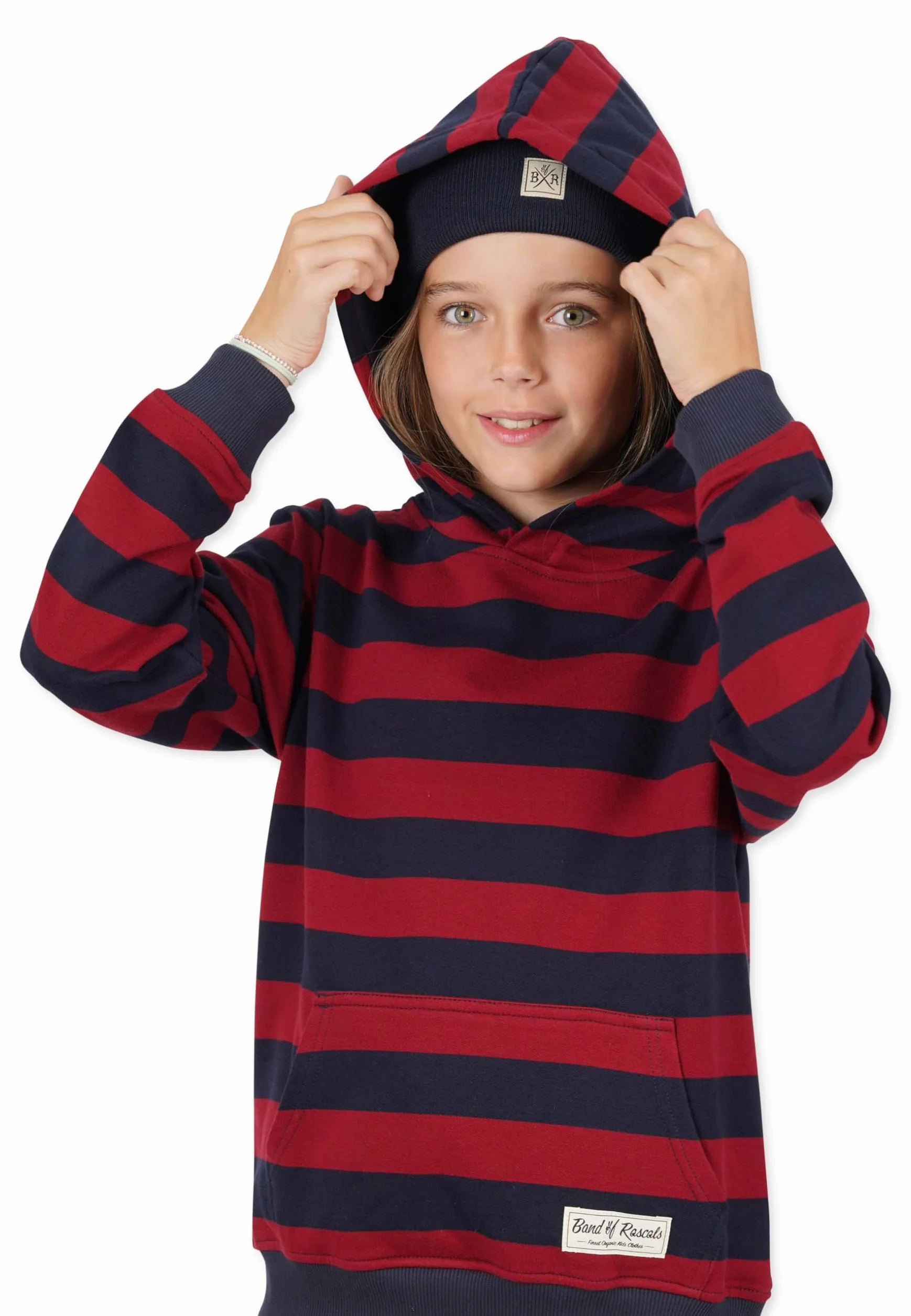 Band of Rascals Dziecięca bluza z kapturem Striped bawełna ekologiczna