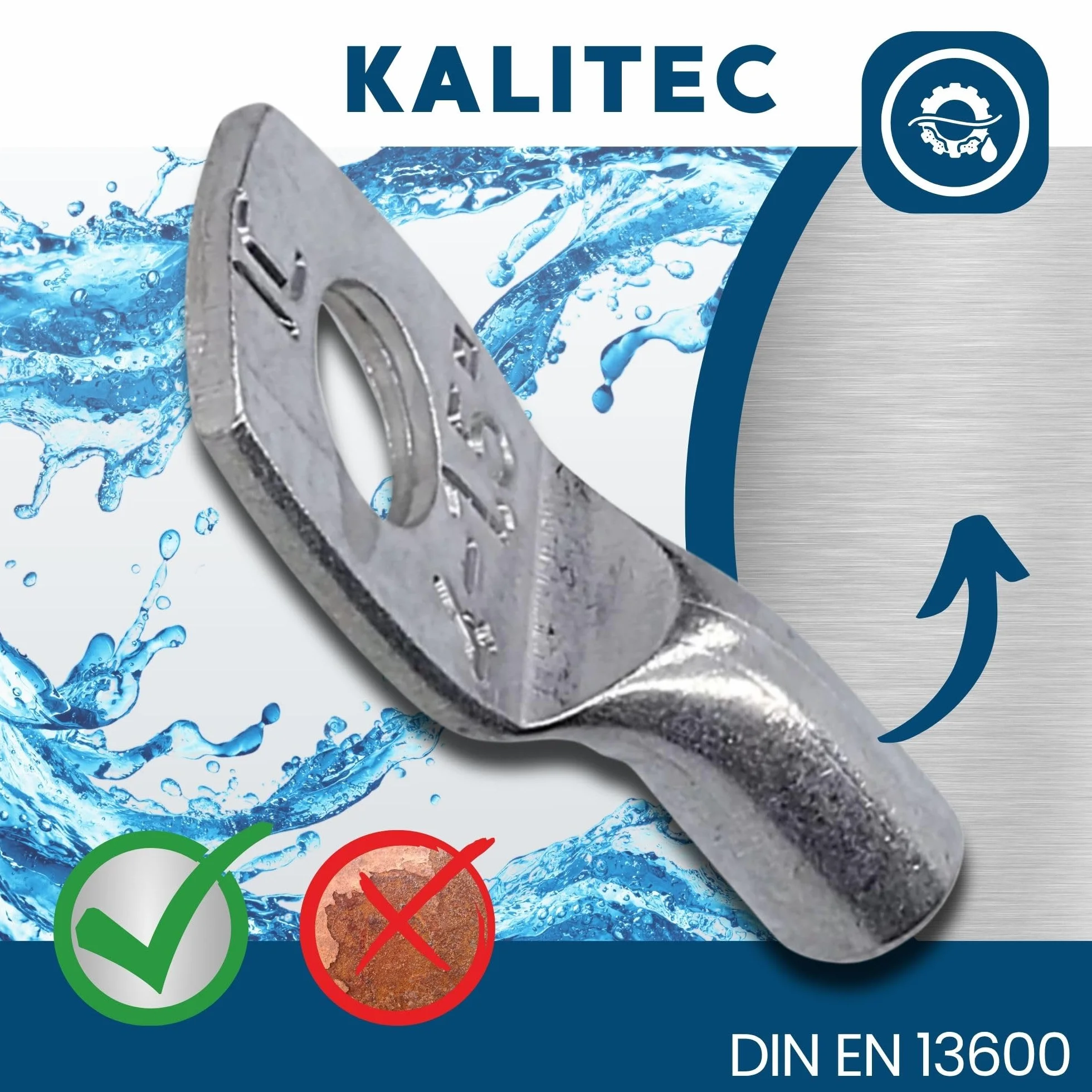 Kalitec HR1-4, 10 sztuk standardowych końcówek kablowych 1,0-1,5 mm² M4, bez otworu widzącego, Made in Germany