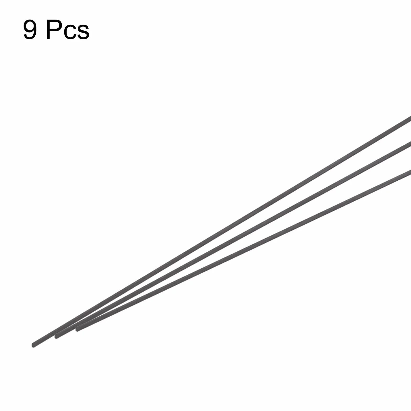 QUARKZMAN Pręt z włókna węglowego, pręt węglowy 1,5 mm x 300 mm do samolotów RC DIY latawce, rurki do skrzydeł quadkoptera, zestaw naprawczy do ramion, 9 szt