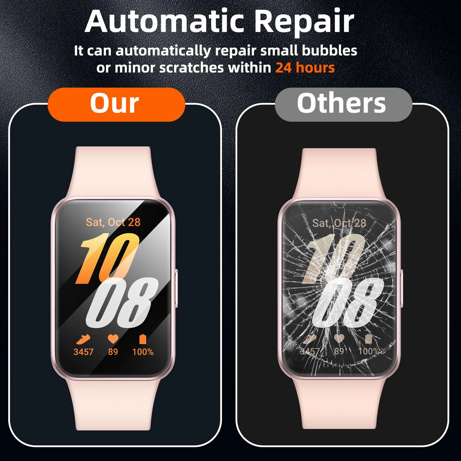 Vauki 4 sztuki folii ochronnej do Samsung Galaxy Fit 3, miękka folia TPU na wyświetlacz bez pęcherzyków powietrza, przezroczysta
