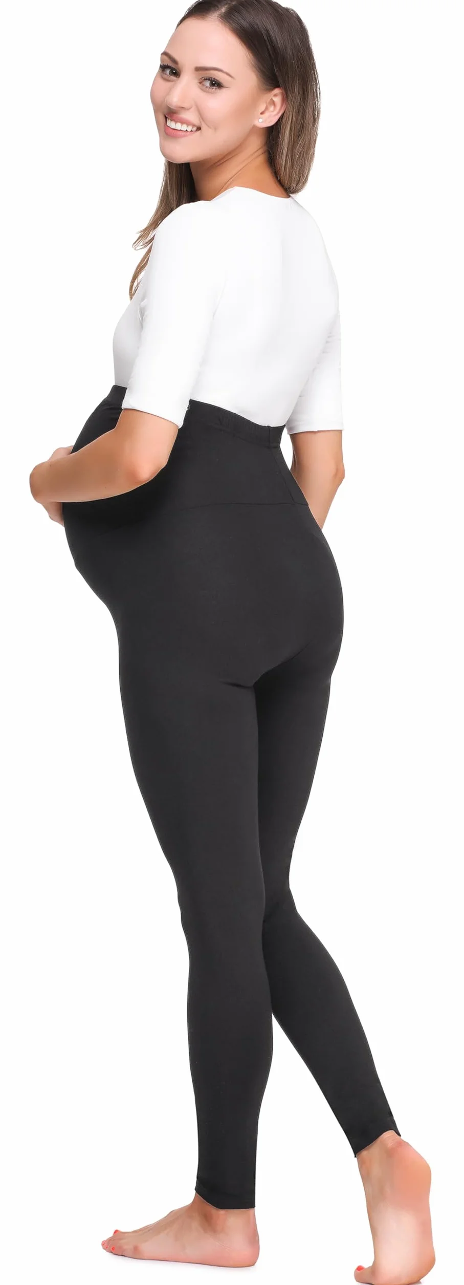 Be Mammy Damskie Legginsy Ciążowe Długie BE20-257