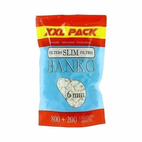 Banko Slim 5 worków 1000 filtrów 6 mm – bibułka do papierosów – port 0€ 206
